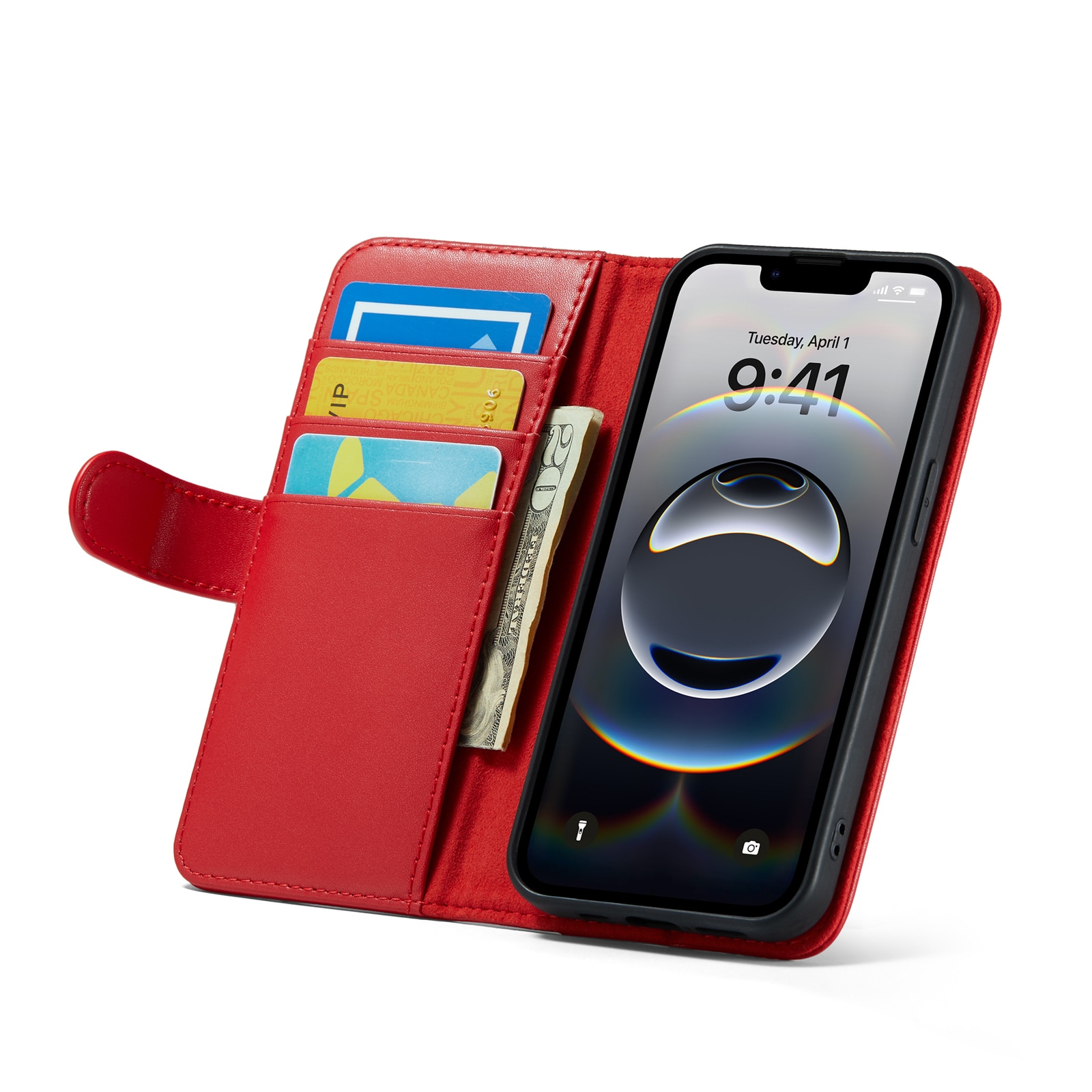 iPhone 16e Echt lederen hoesje Rood