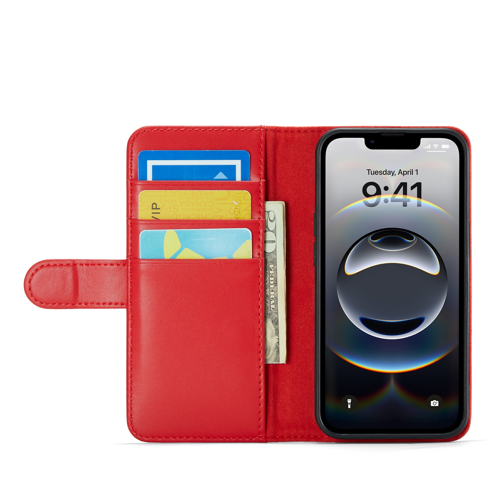 iPhone 16e Echt lederen hoesje Rood