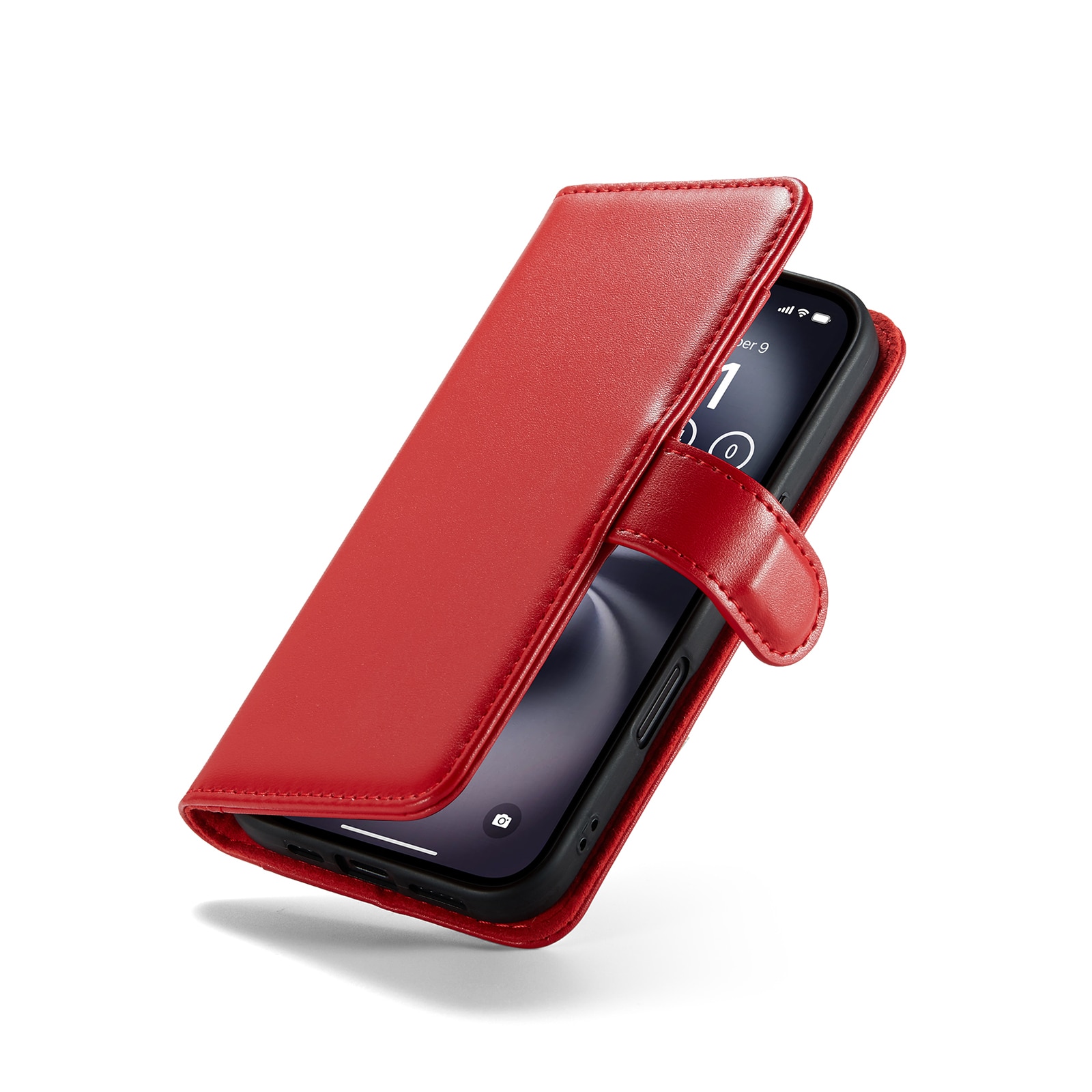 iPhone 16 Echt lederen hoesje Rood