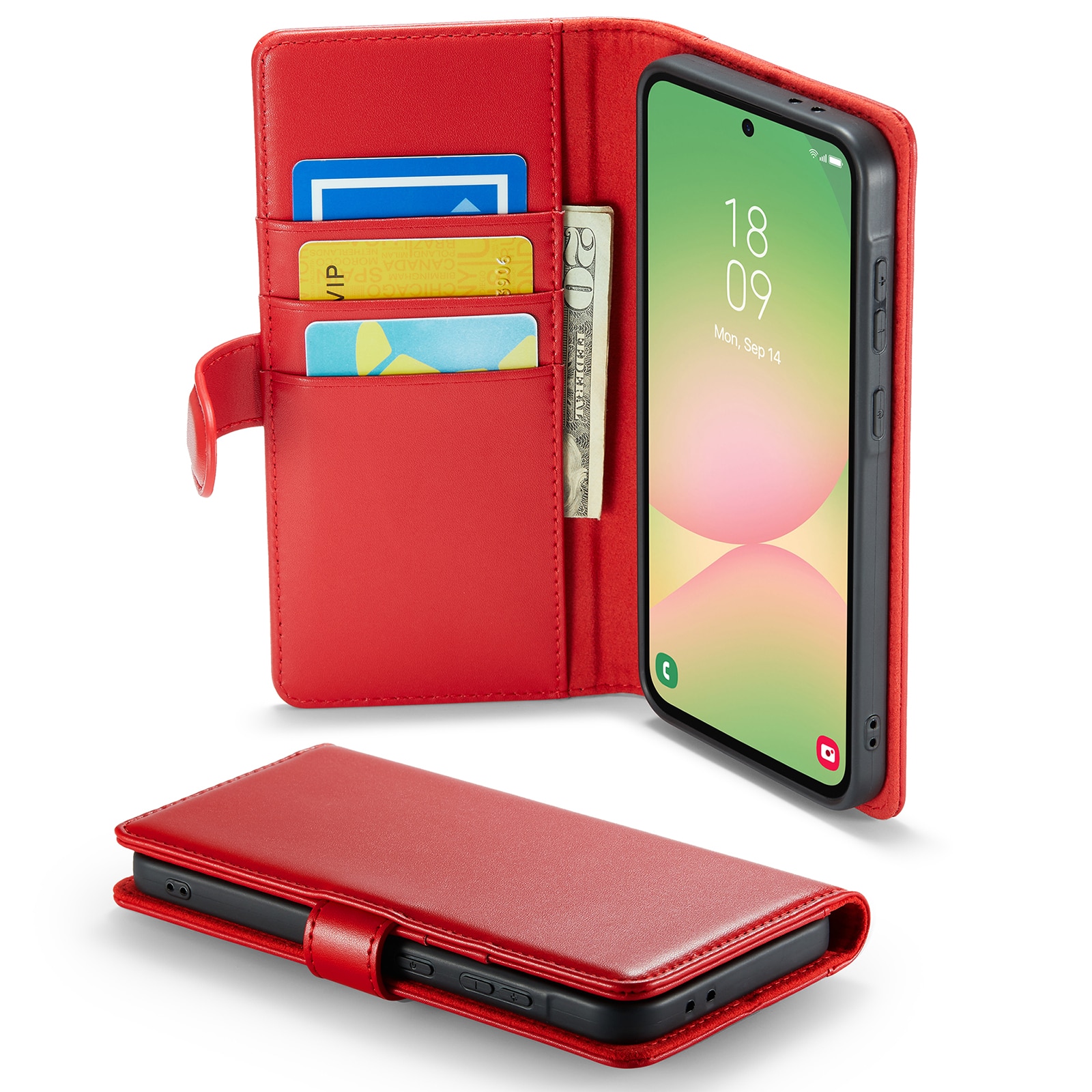 Samsung Galaxy A56 Echt lederen hoesje Rood