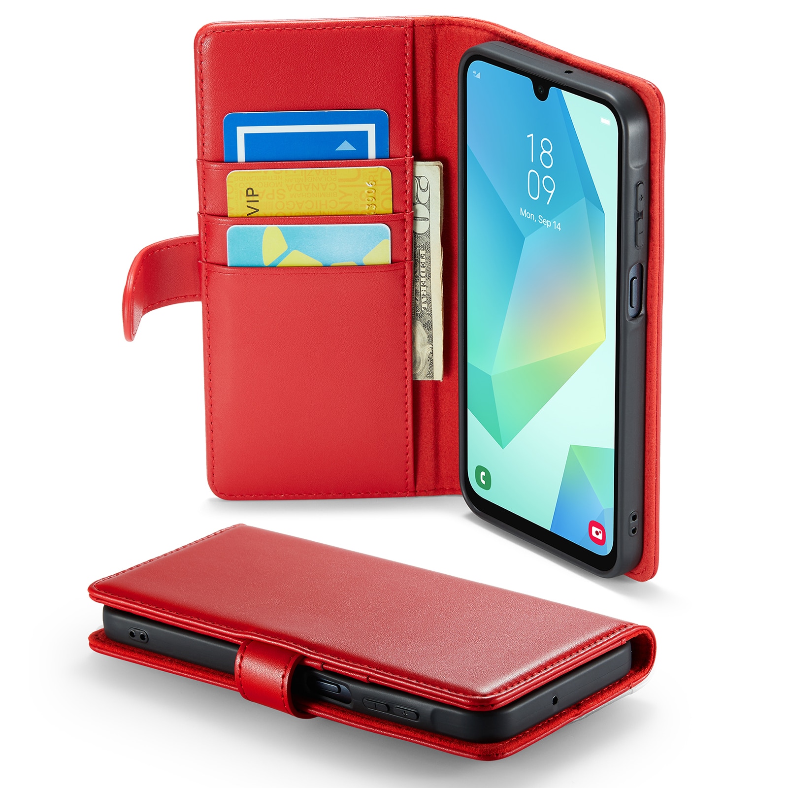 Samsung Galaxy A16 Echt lederen hoesje Rood