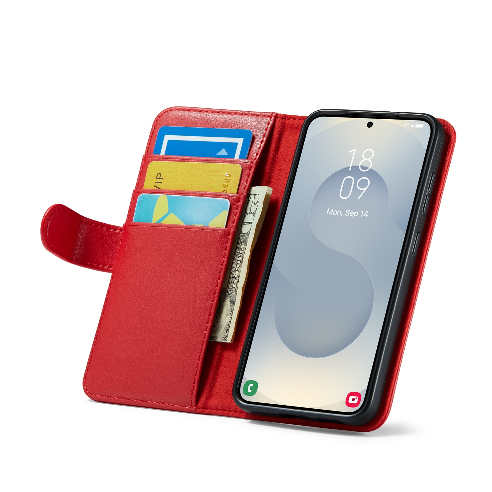 Samsung Galaxy S25 FE Echt lederen hoesje Rood