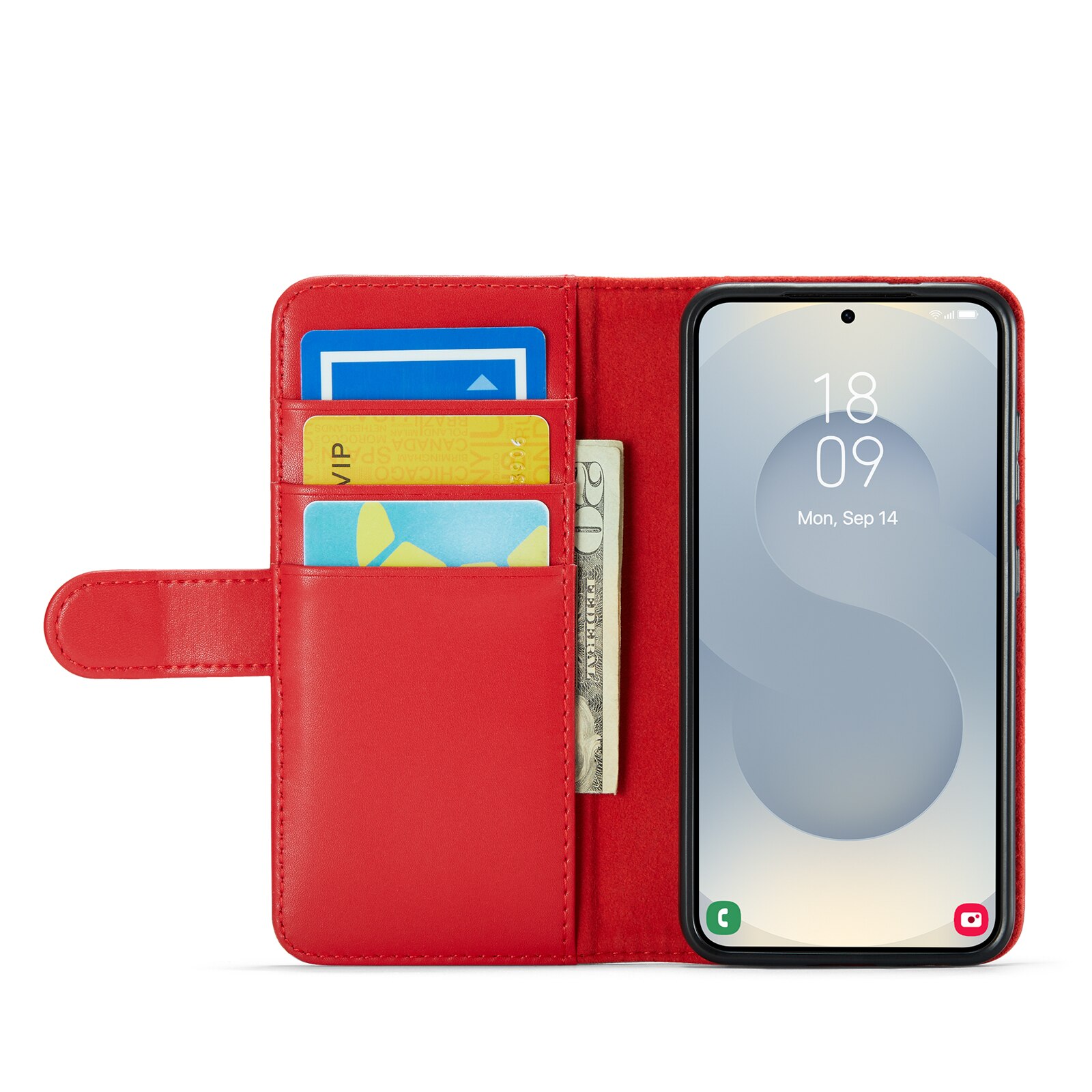 Samsung Galaxy S25 FE Echt lederen hoesje Rood