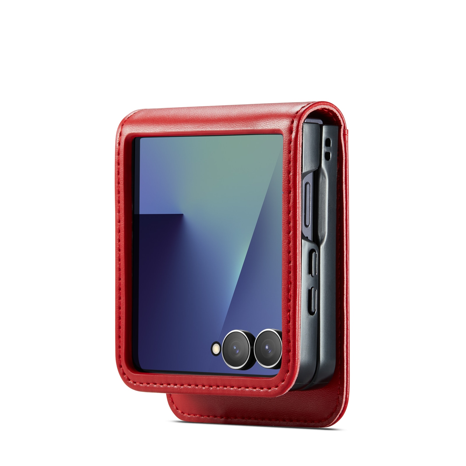 Samsung Galaxy Z Flip 7 Echt lederen hoesje Rood