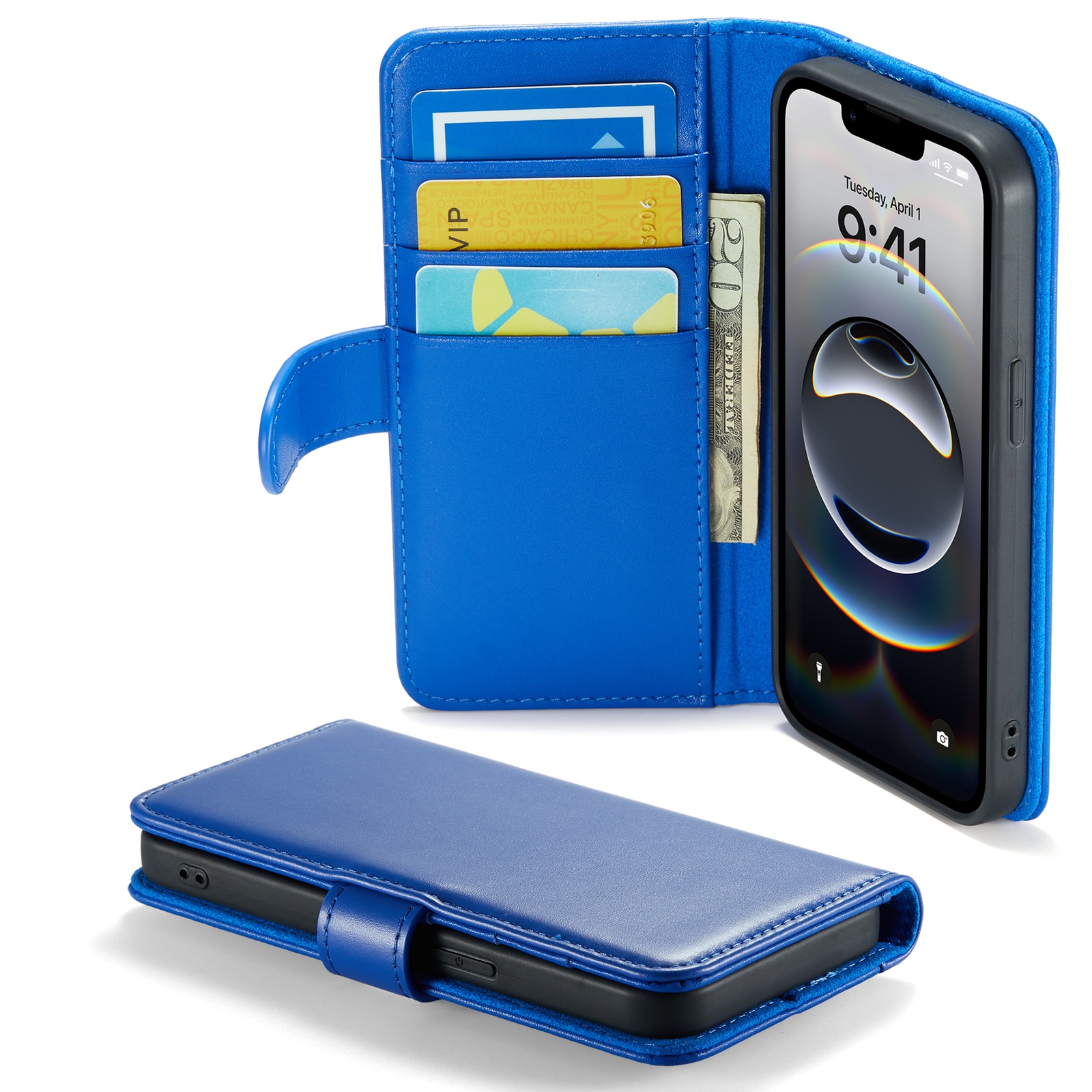 iPhone 12/iPhone 12 Pro Echt lederen hoesje Blauw