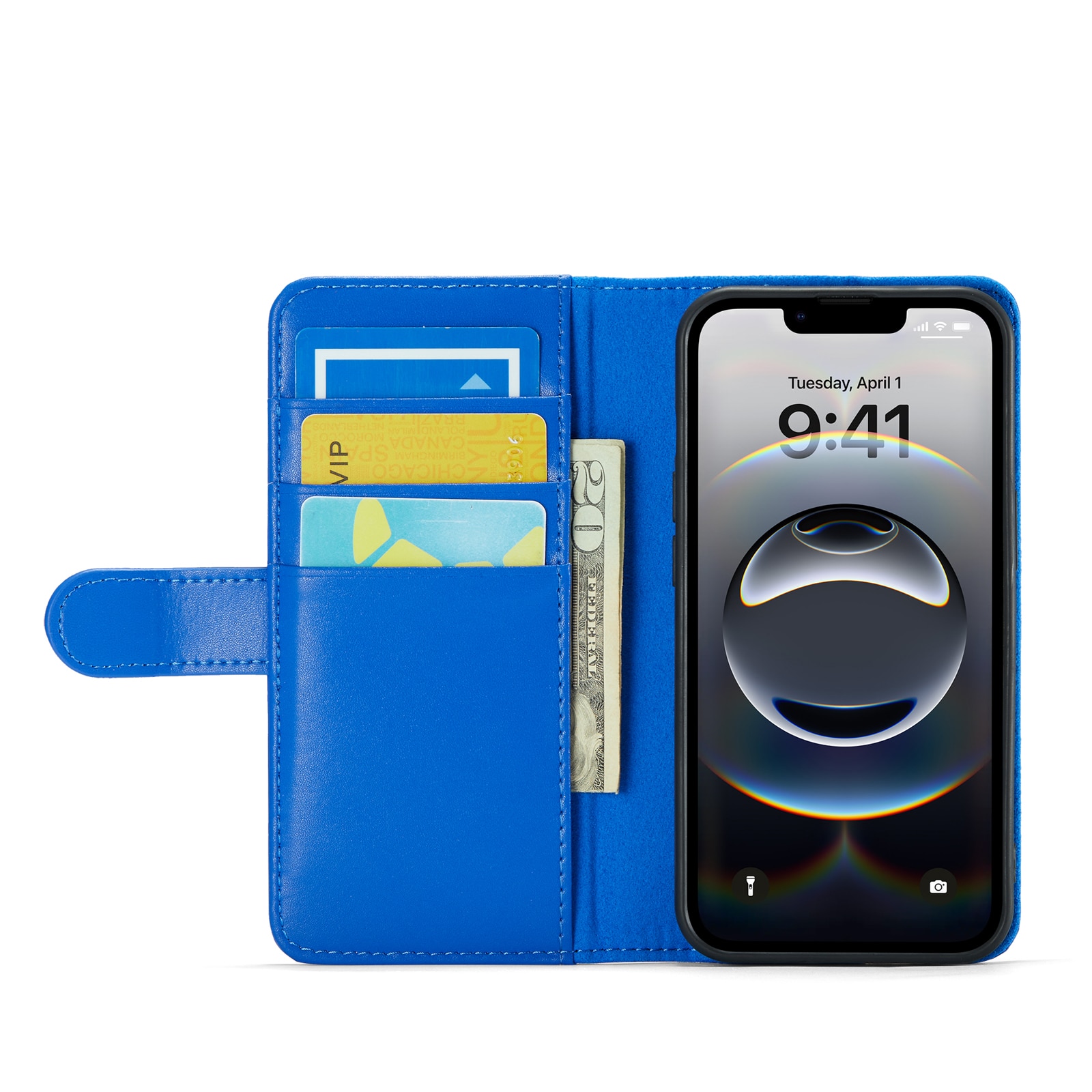 iPhone 12/iPhone 12 Pro Echt lederen hoesje Blauw