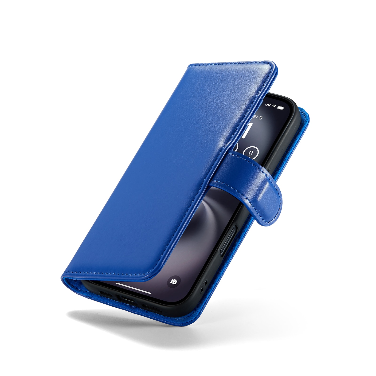 iPhone 16 Echt lederen hoesje Blauw
