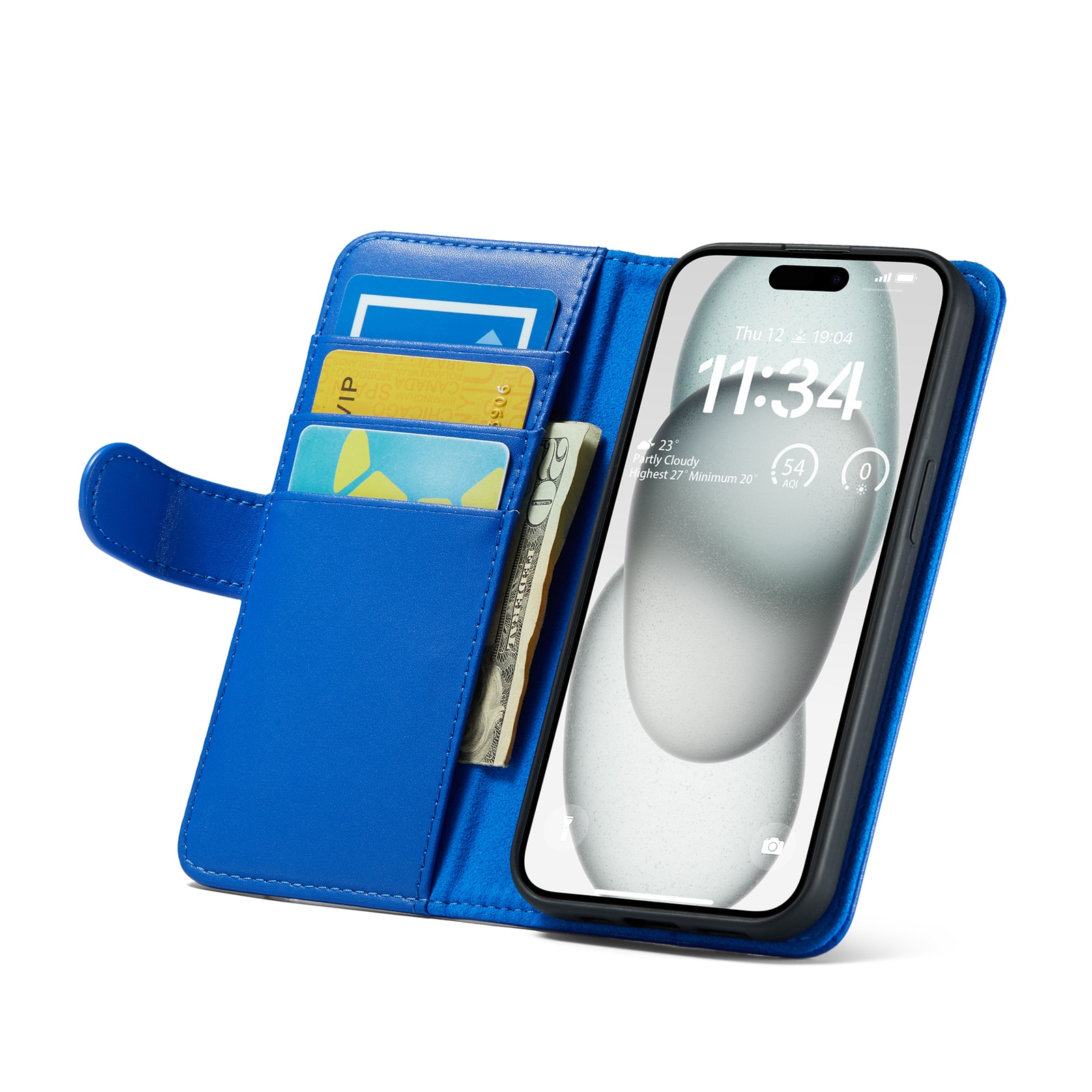 iPhone 13 Echt lederen hoesje Blauw
