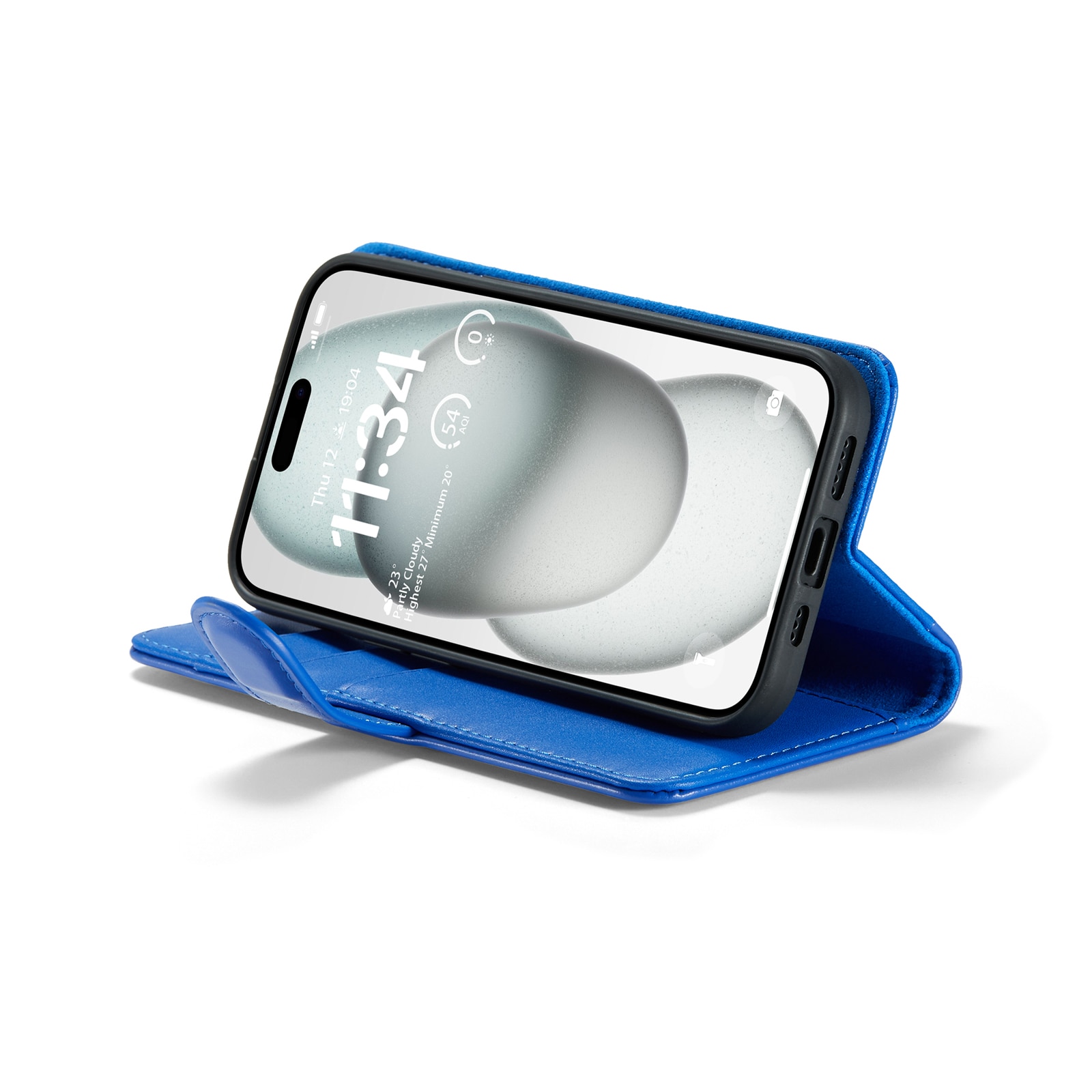 iPhone 13 Echt lederen hoesje Blauw
