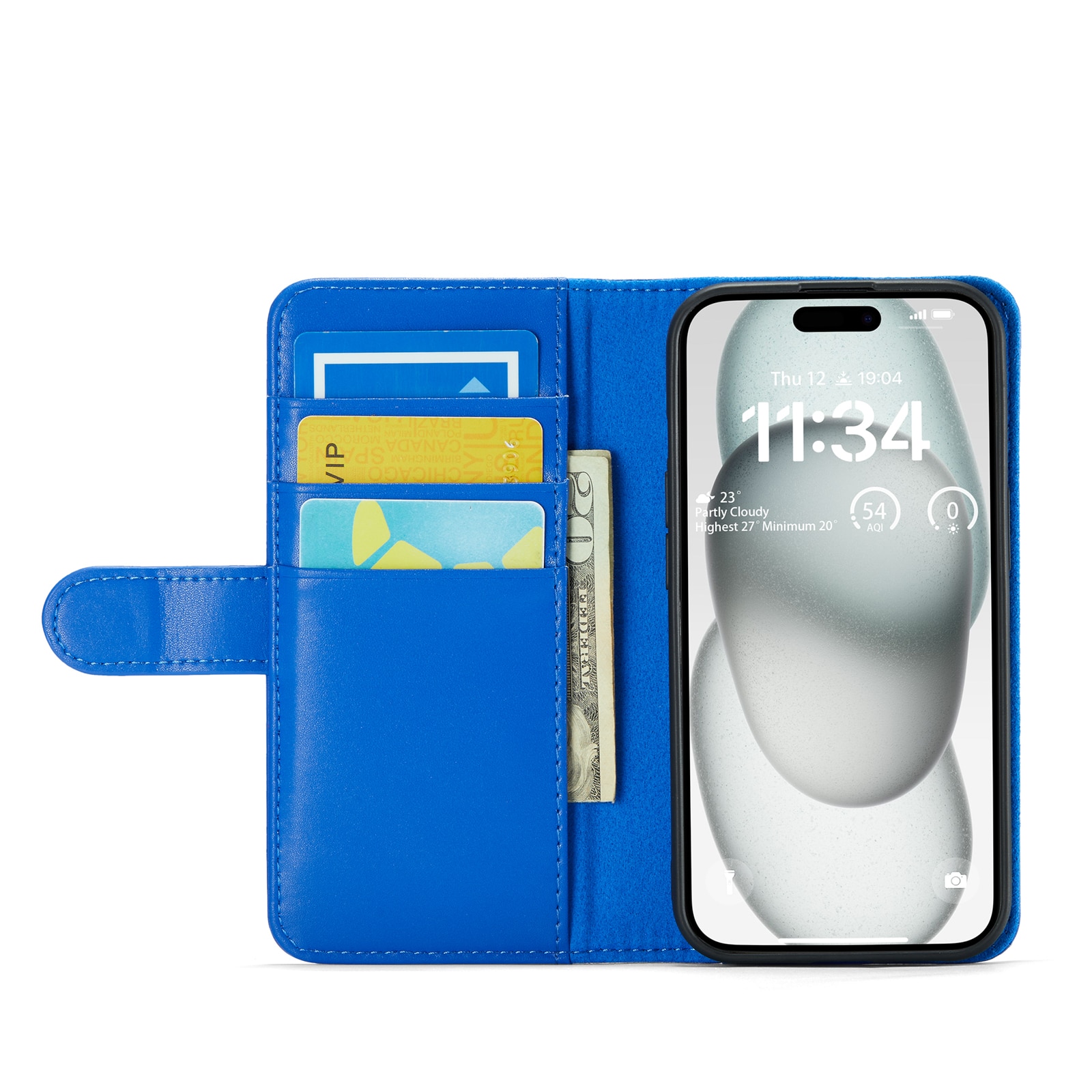 iPhone 13 Echt lederen hoesje Blauw
