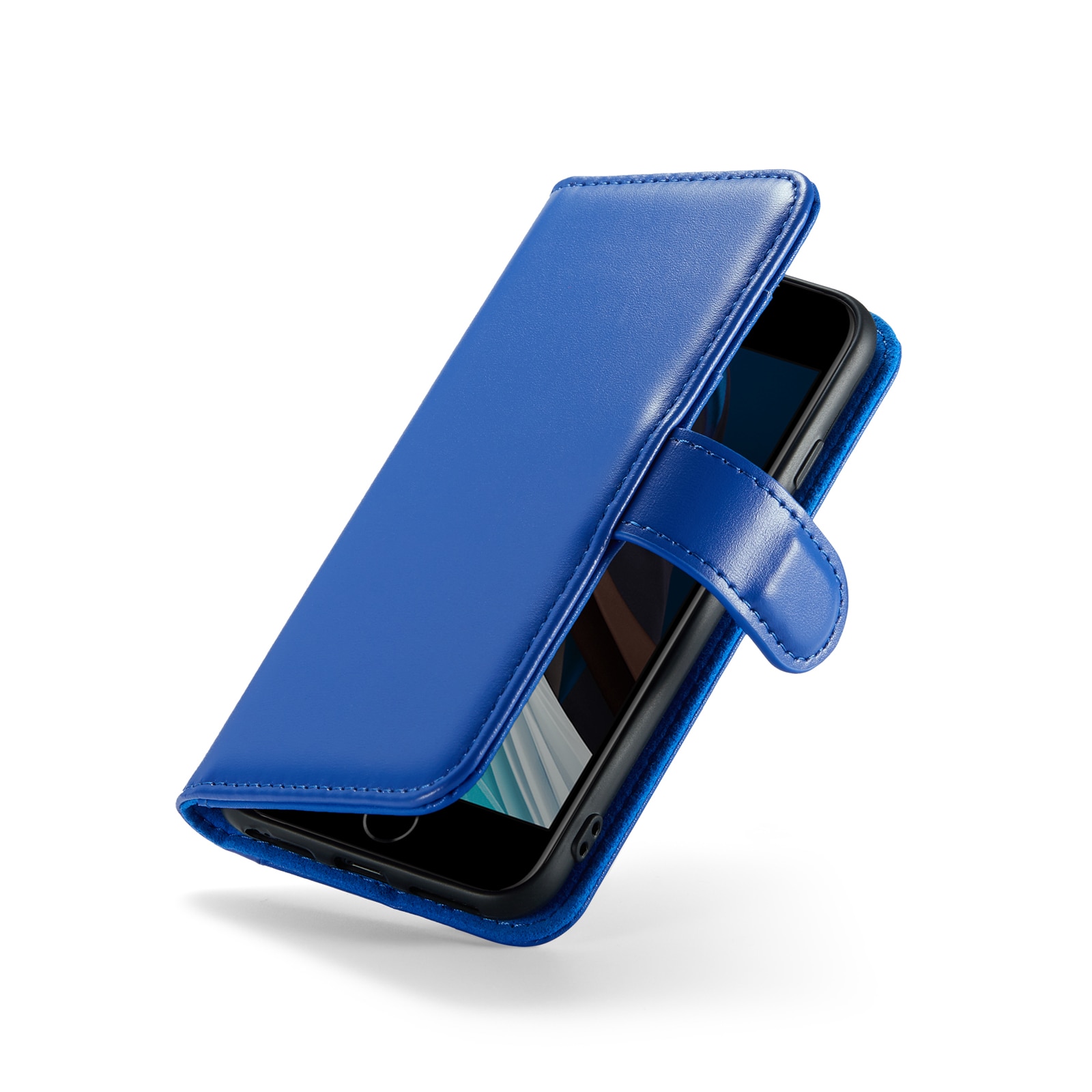 iPhone 8 Echt lederen hoesje Blauw