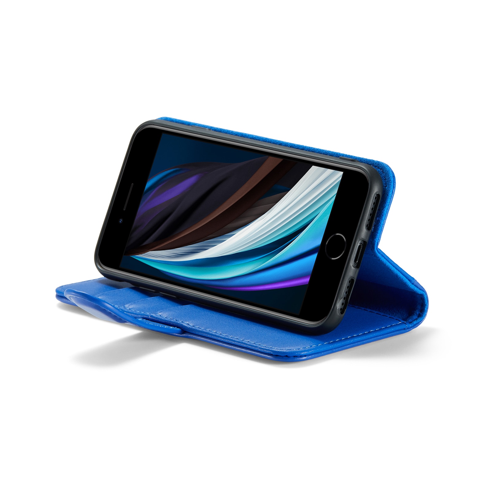 iPhone 8 Echt lederen hoesje Blauw
