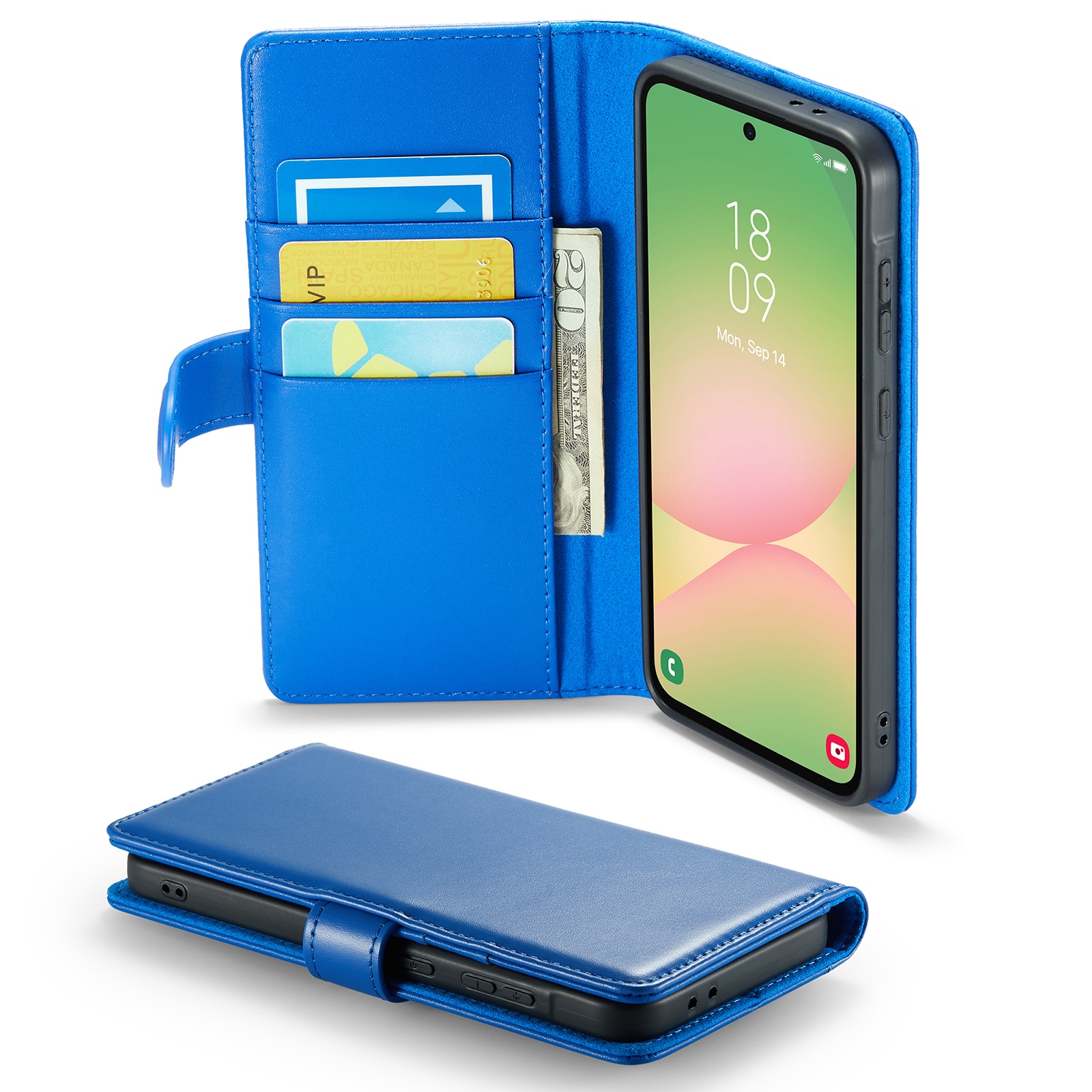 Samsung Galaxy A56 Echt lederen hoesje Blauw