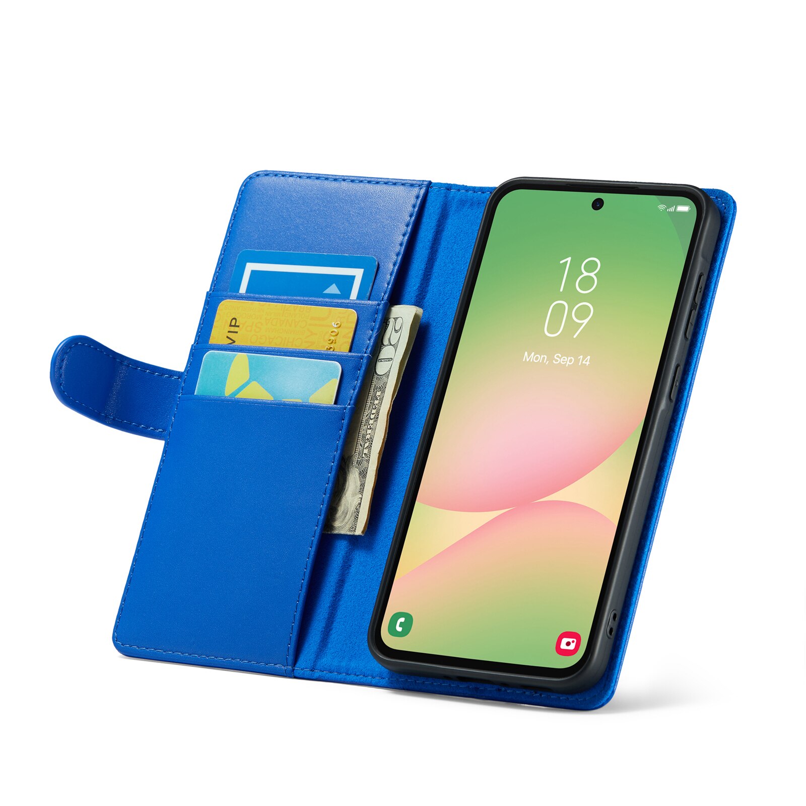 Samsung Galaxy A56 Echt lederen hoesje Blauw