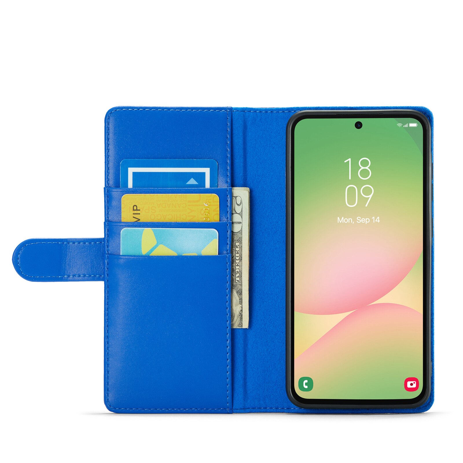 Samsung Galaxy A56 Echt lederen hoesje Blauw