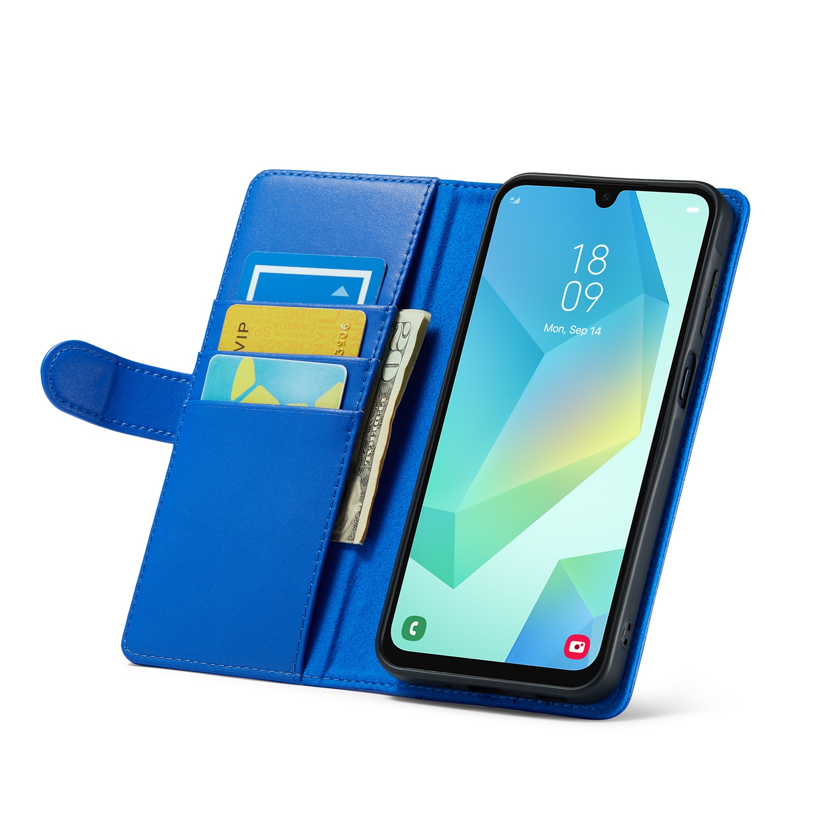 Samsung Galaxy A16 Echt lederen hoesje Blauw