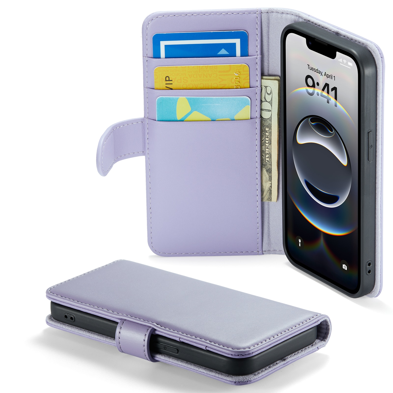 iPhone 12/iPhone 12 Pro Echt lederen hoesje Paars