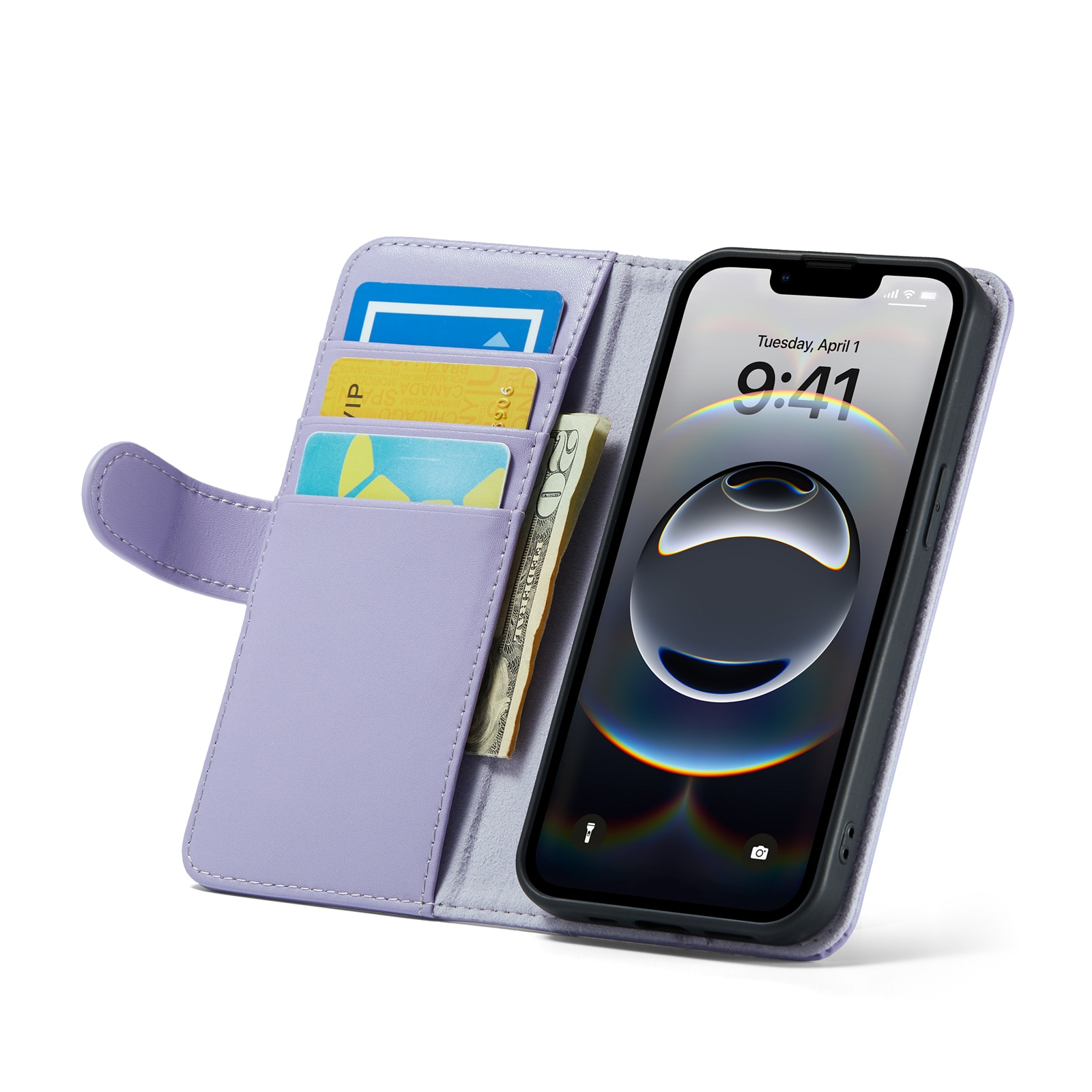 iPhone 12/iPhone 12 Pro Echt lederen hoesje Paars