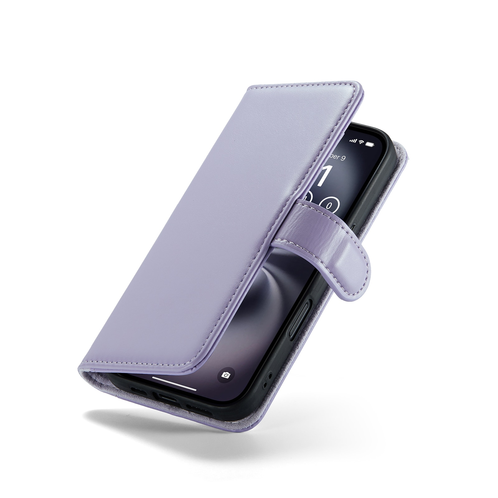iPhone 16 Echt lederen hoesje Paars
