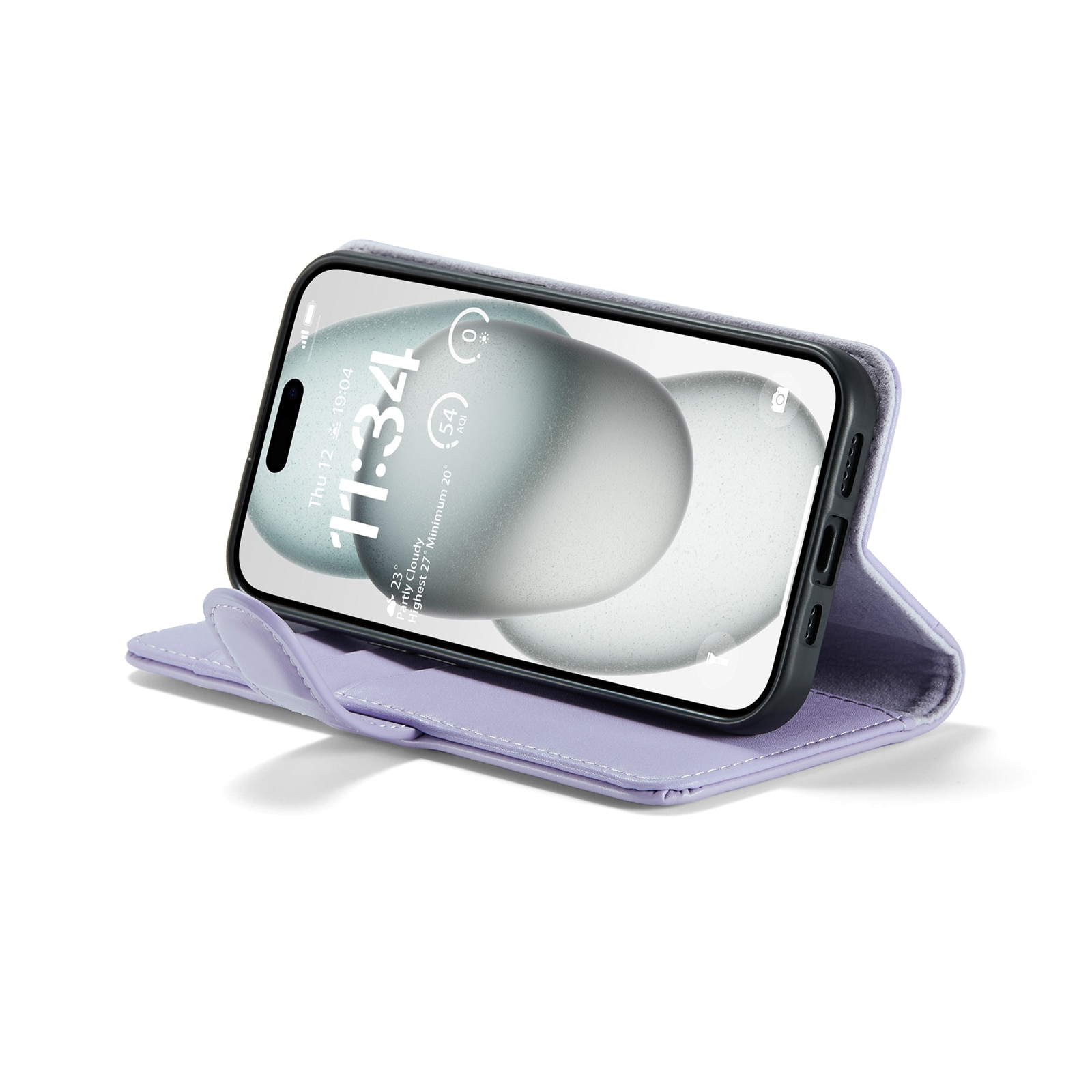 iPhone 13 Echt lederen hoesje Paars