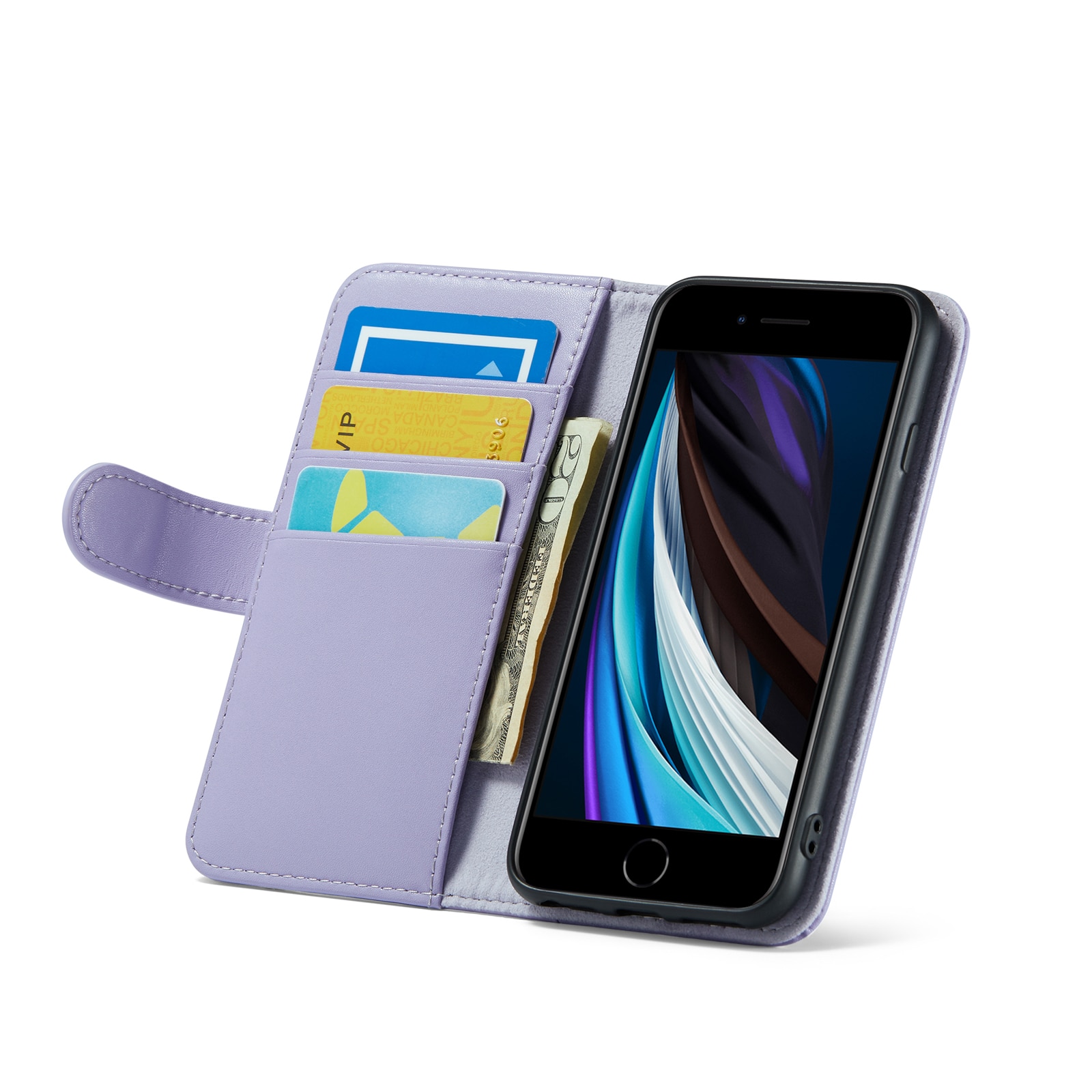 iPhone 7 Echt lederen hoesje Paars