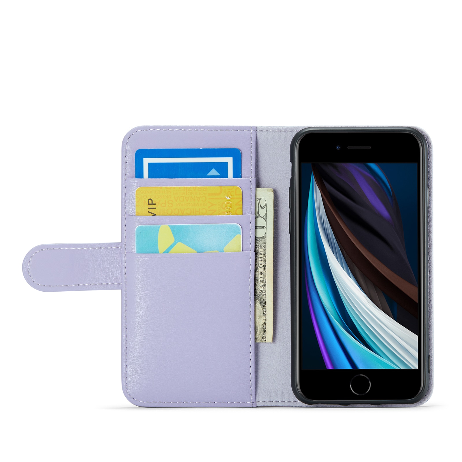 iPhone 7 Echt lederen hoesje Paars
