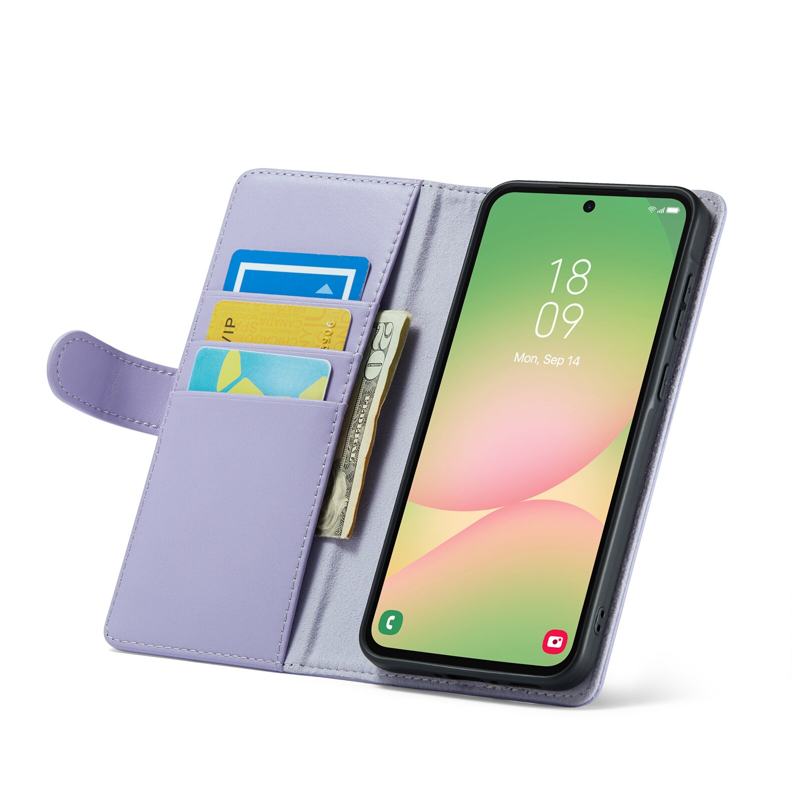 Samsung Galaxy A56 Echt lederen hoesje Paars