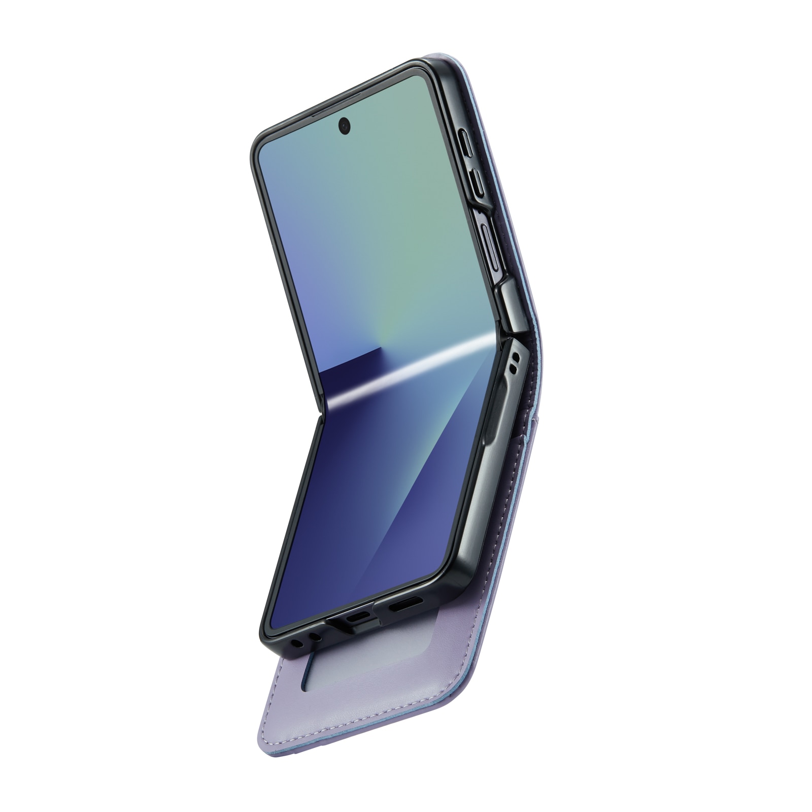 Samsung Galaxy Z Flip 7 Echt lederen hoesje Paars