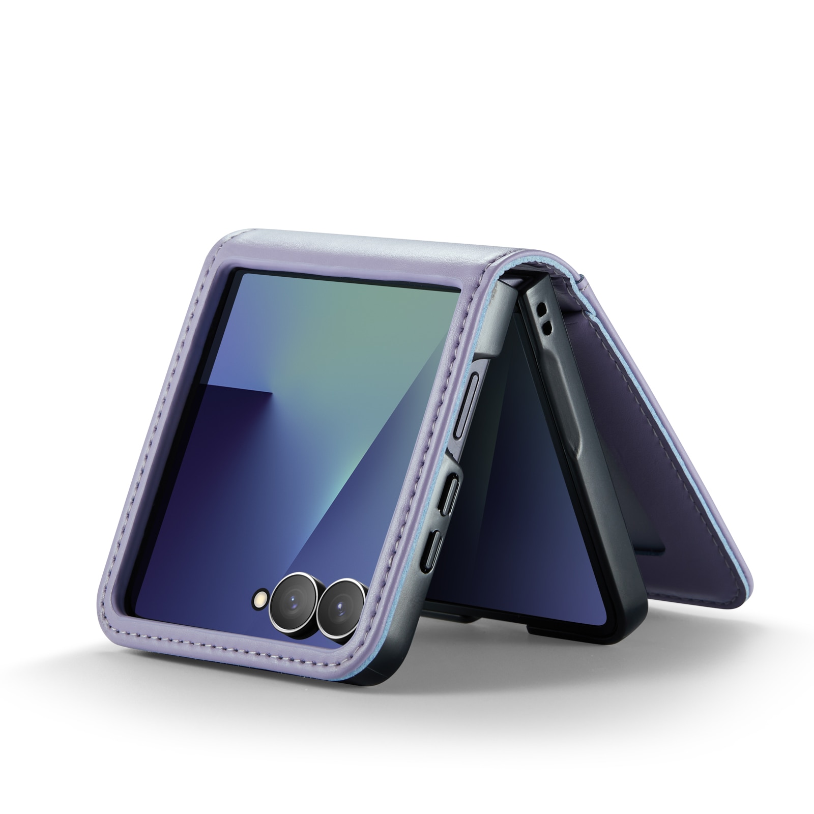 Samsung Galaxy Z Flip 7 Echt lederen hoesje Paars