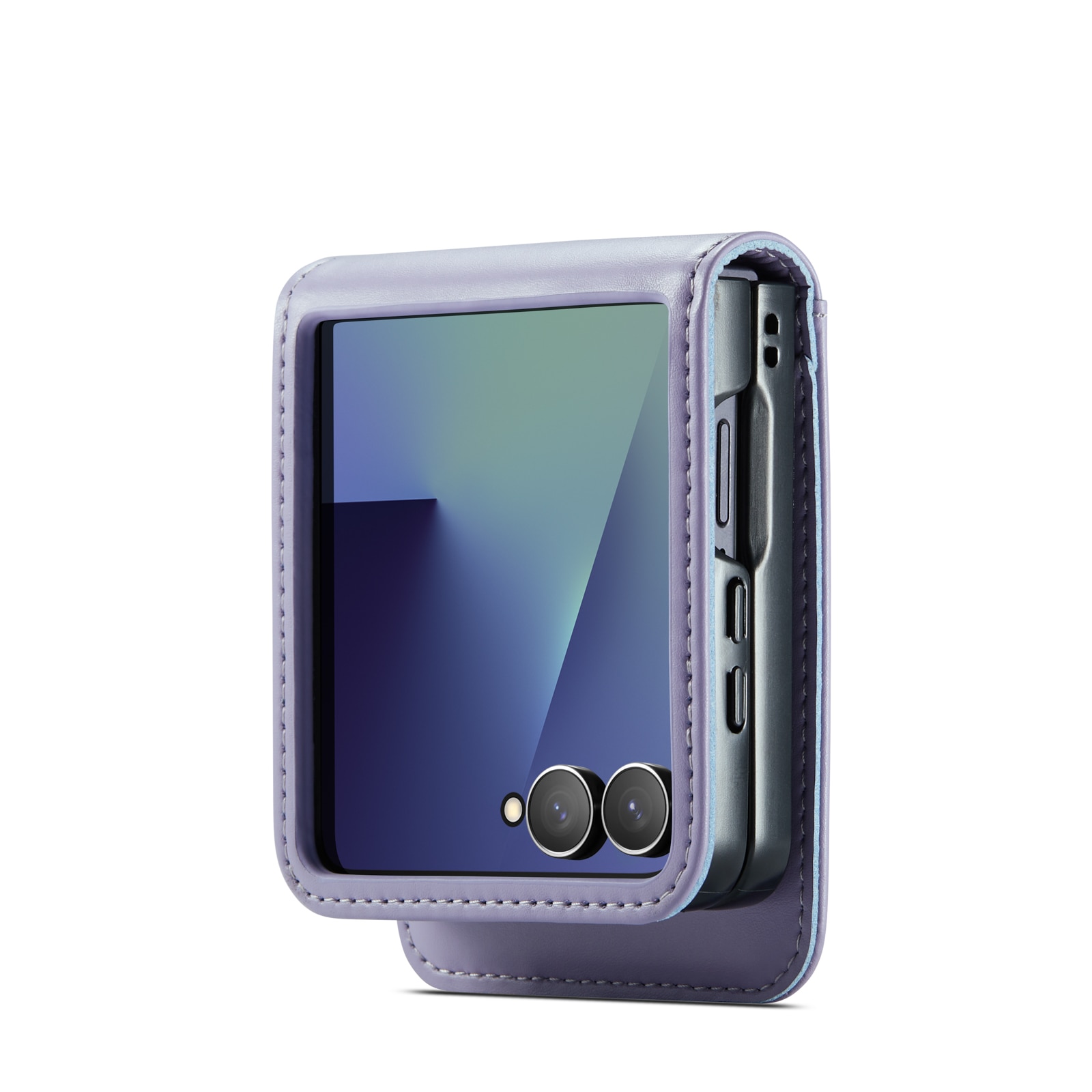 Samsung Galaxy Z Flip 7 Echt lederen hoesje Paars