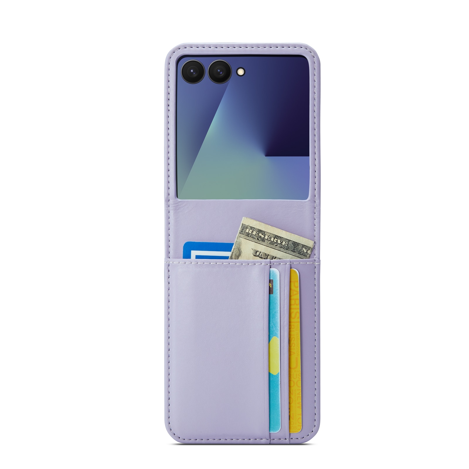 Samsung Galaxy Z Flip 7 Echt lederen hoesje Paars