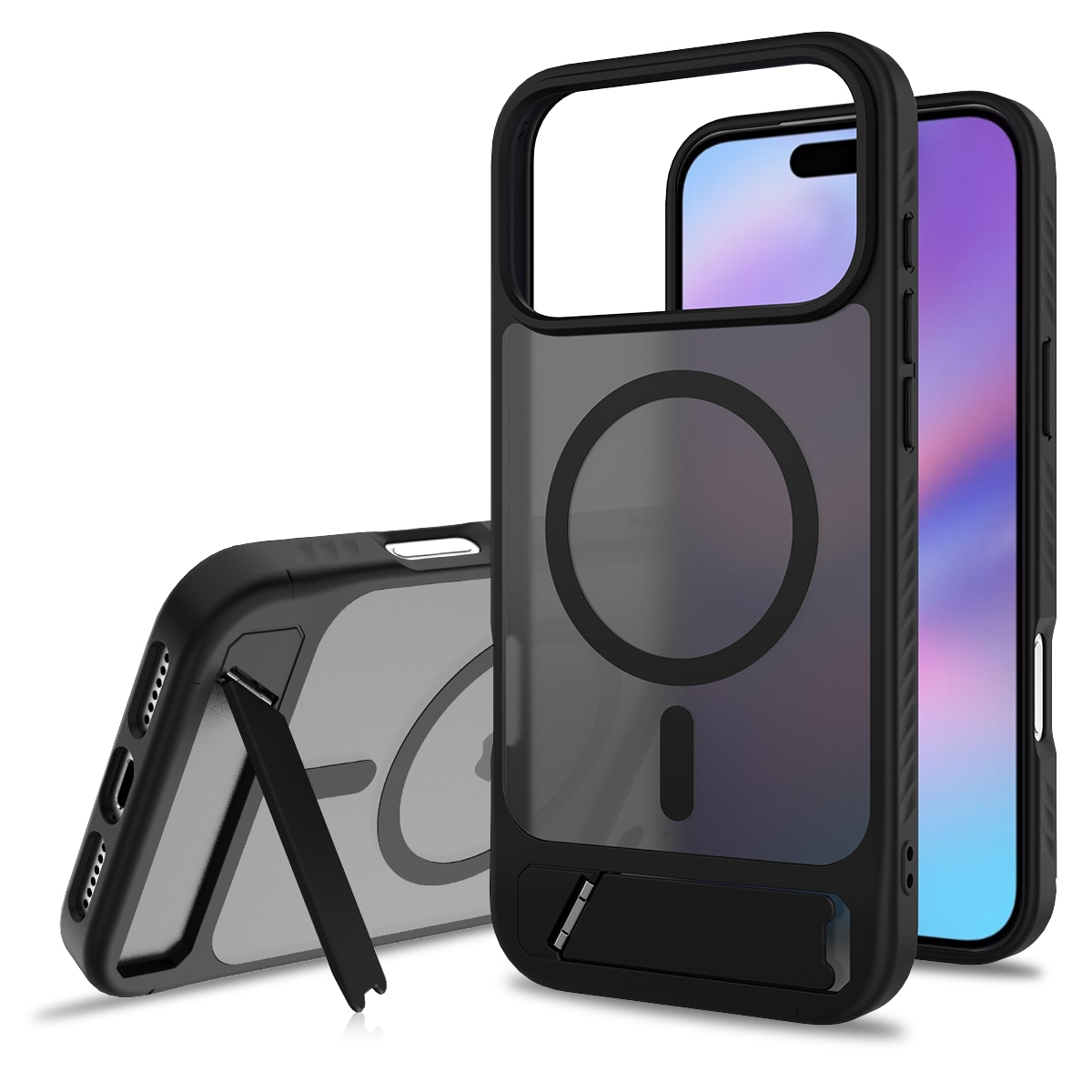 iPhone 17 Pro Magnetisch hoesje met standaard Zwart