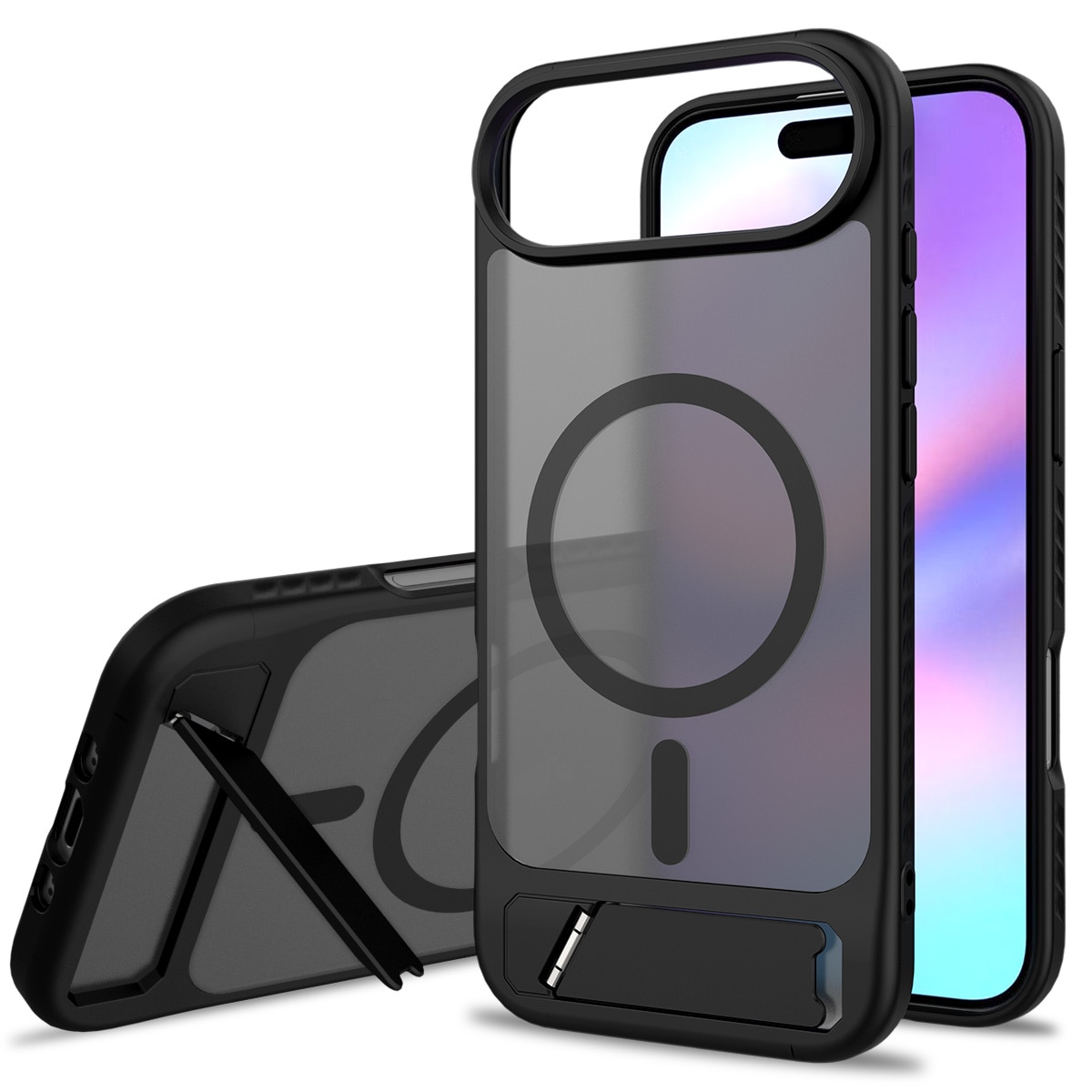 iPhone 17 Air Magnetisch hoesje met standaard Zwart