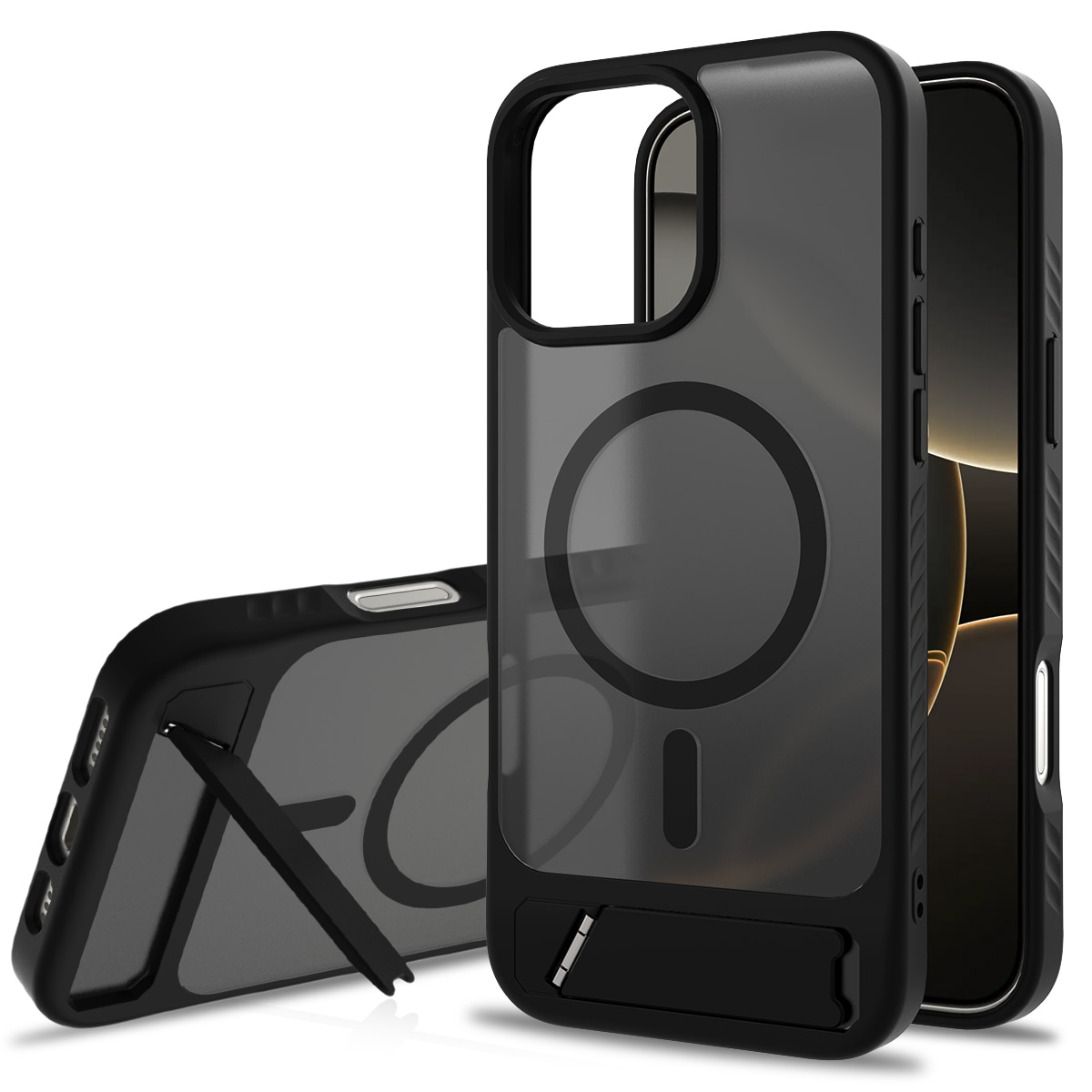 iPhone 17 Magnetisch hoesje met standaard Zwart