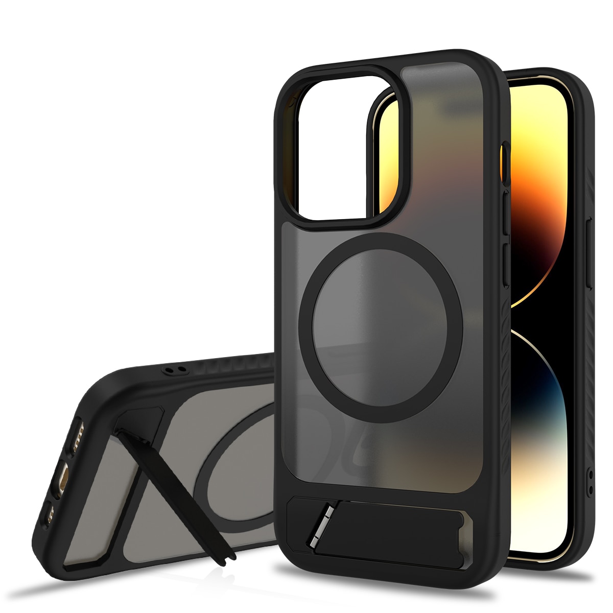 iPhone 14 Pro Magnetisch hoesje met standaard Zwart