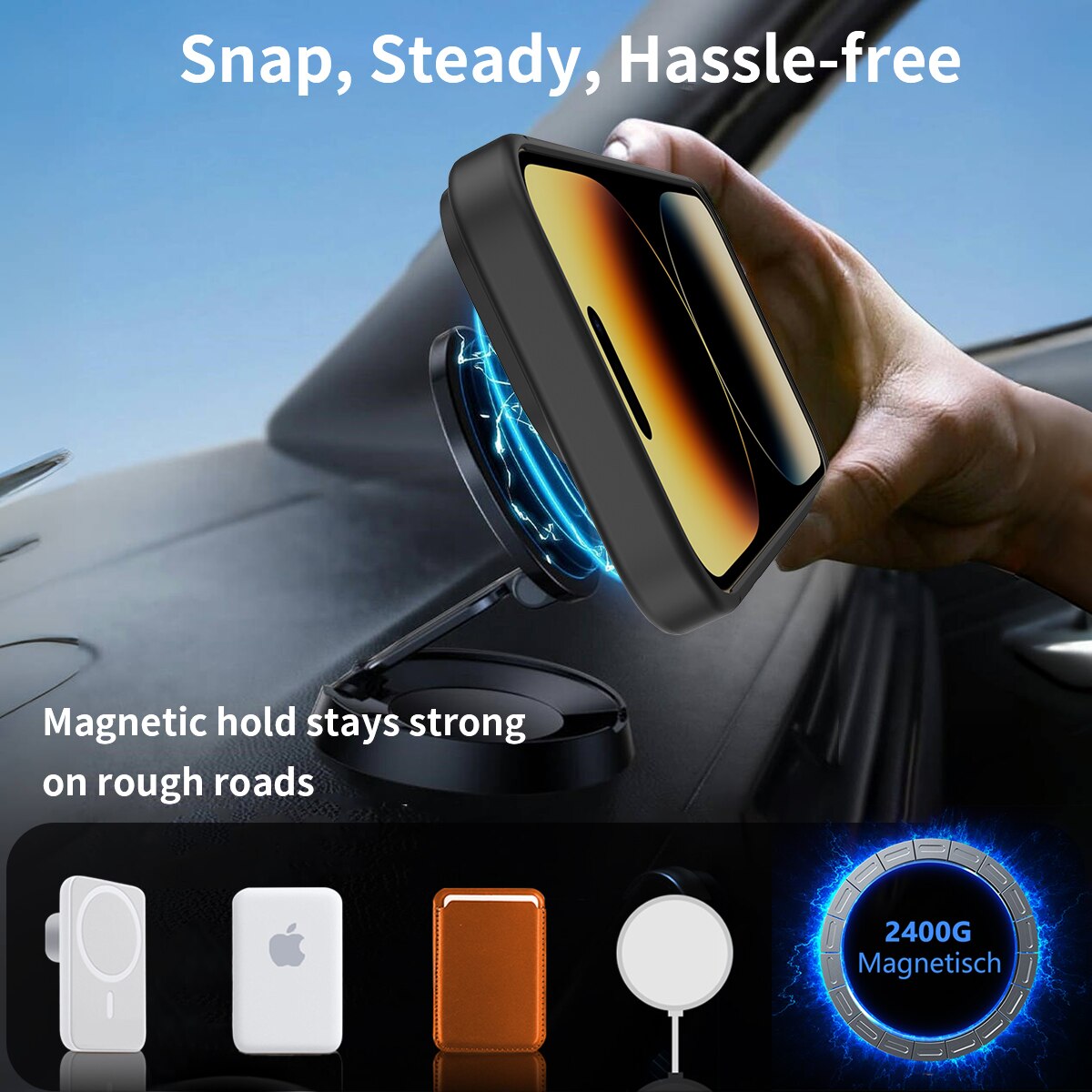 iPhone 14 Pro Magnetisch hoesje met standaard Zwart