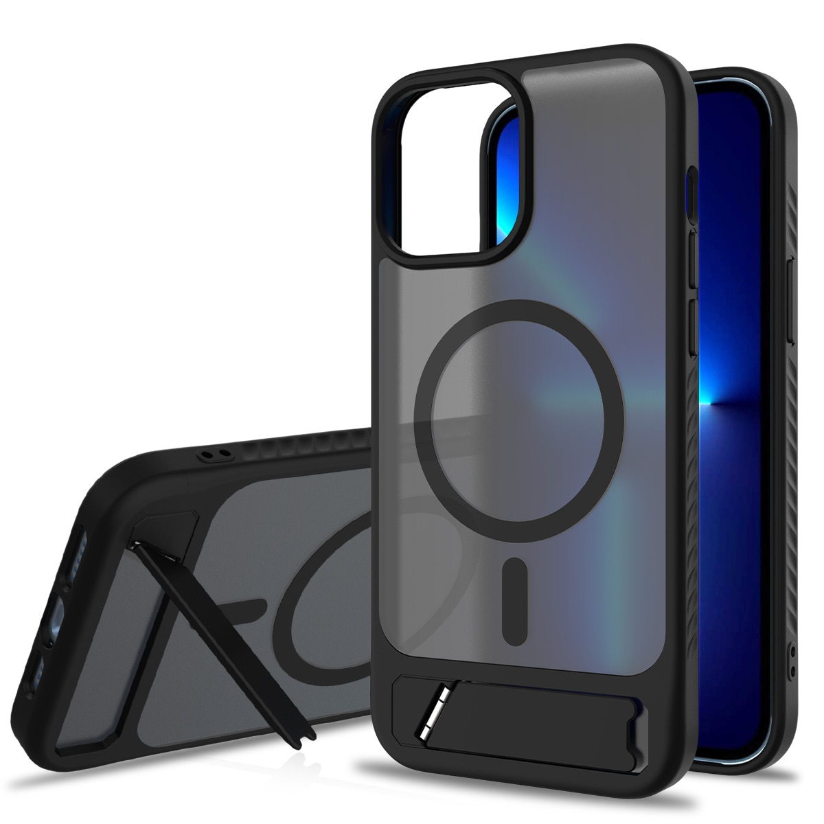 iPhone 13 Pro Max Magnetisch hoesje met standaard Zwart