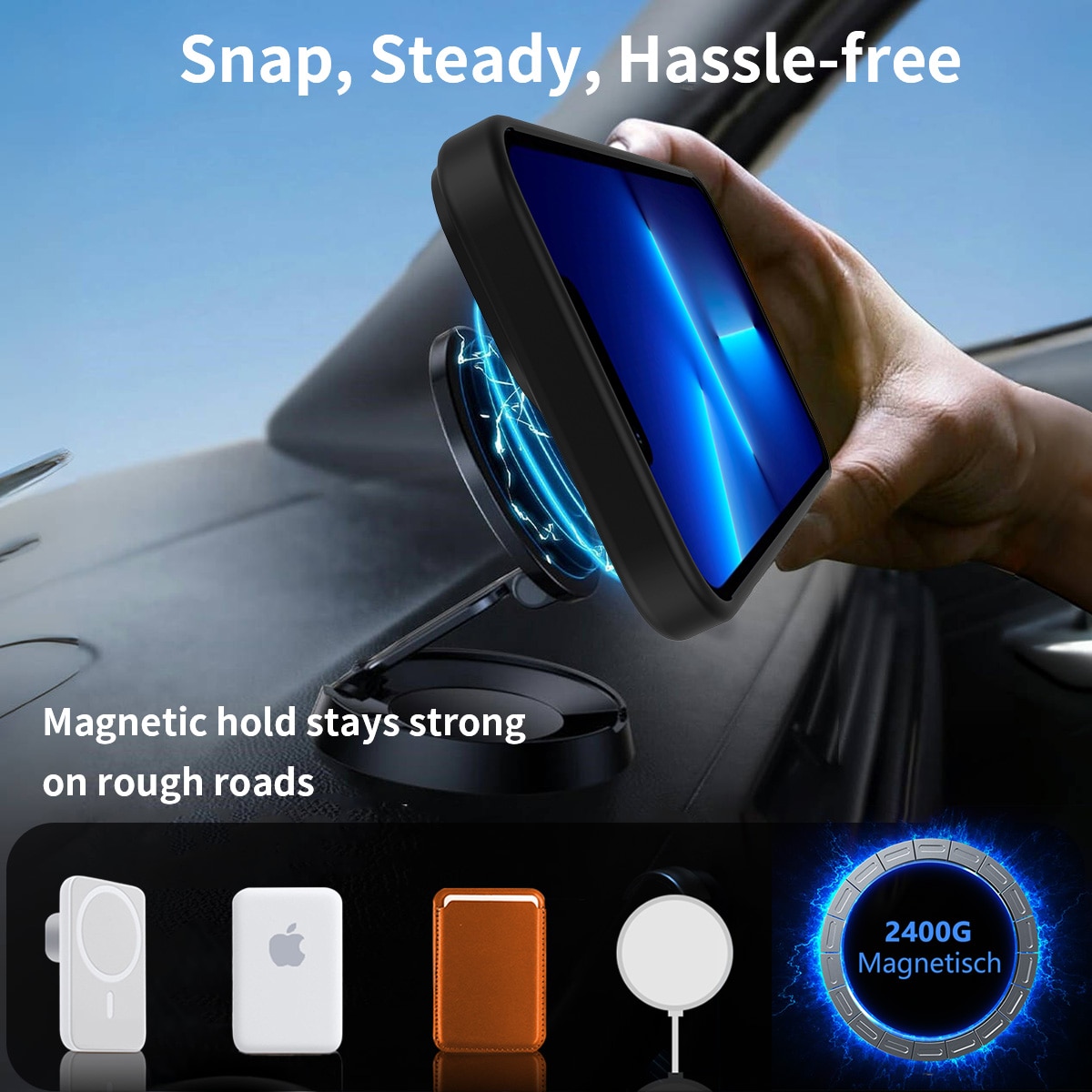 iPhone 13 Pro Max Magnetisch hoesje met standaard Zwart