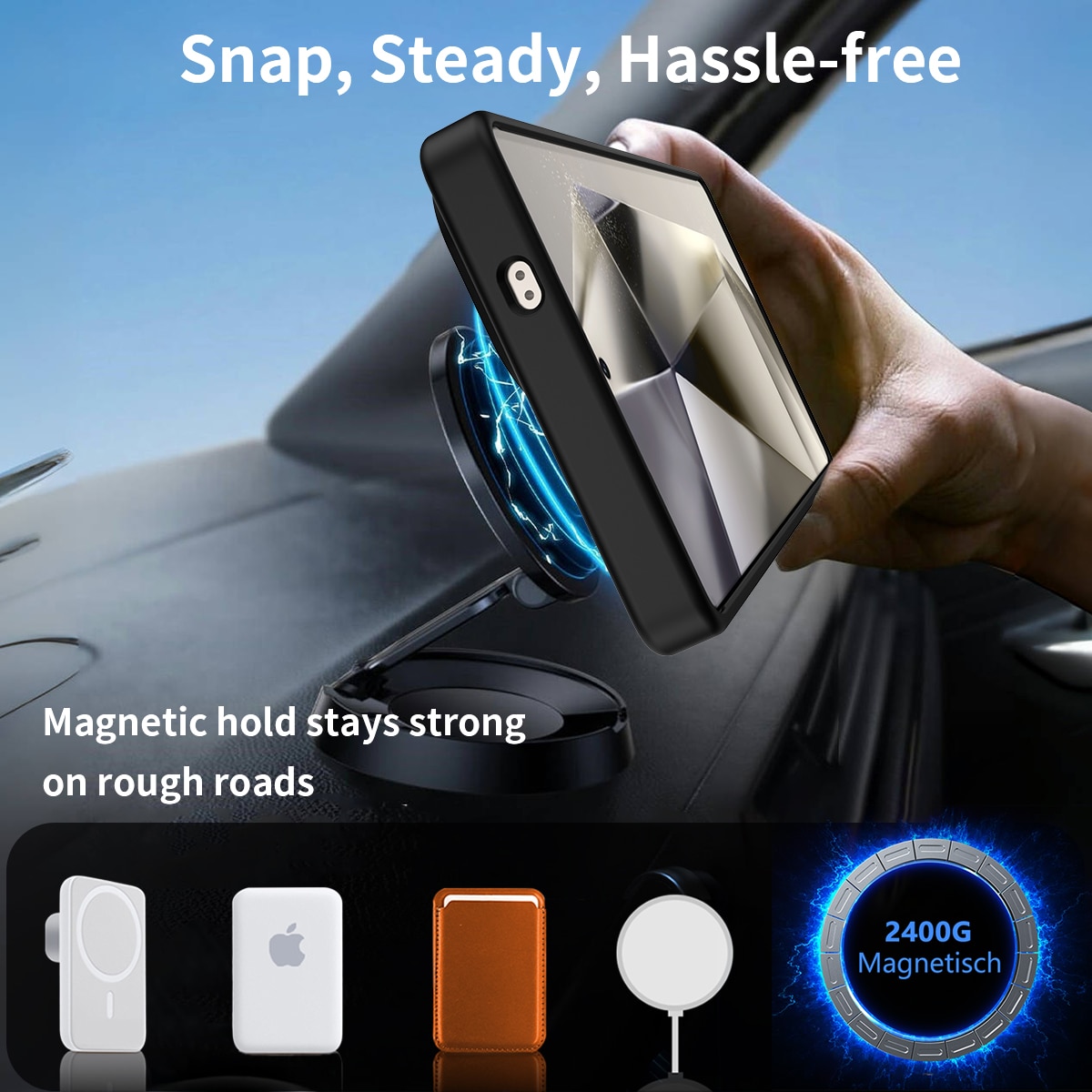 Samsung Galaxy S25 Ultra Magnetisch hoesje met standaard Zwart