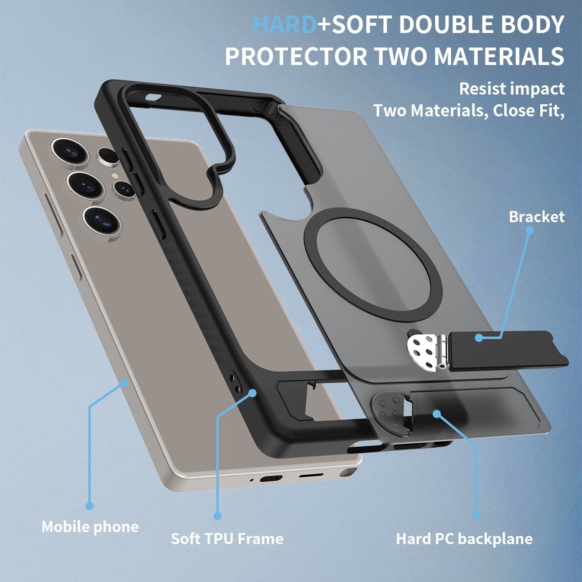 Samsung Galaxy S25 Ultra Magnetisch hoesje met standaard Zwart