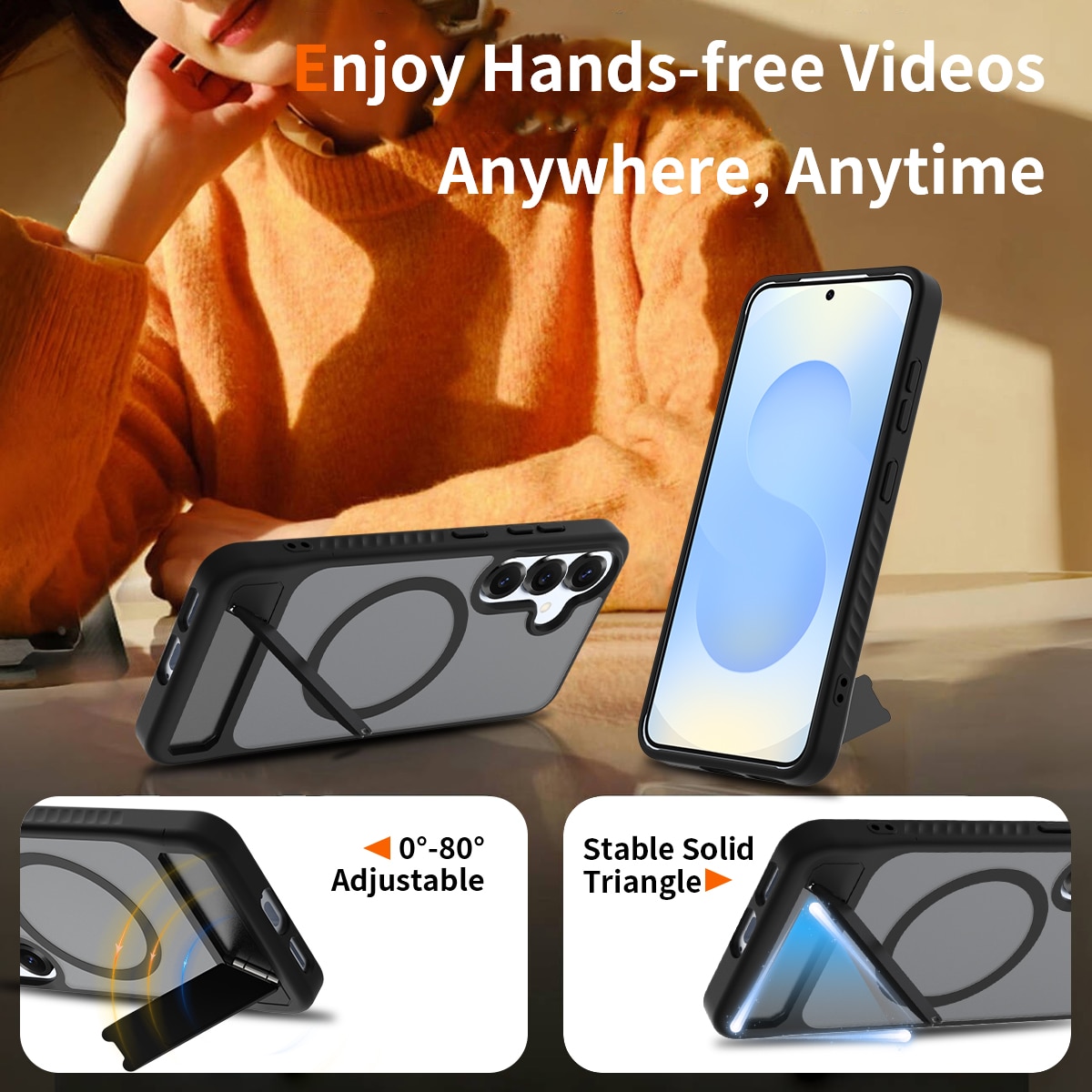 Samsung Galaxy S24 Magnetisch hoesje met standaard Zwart