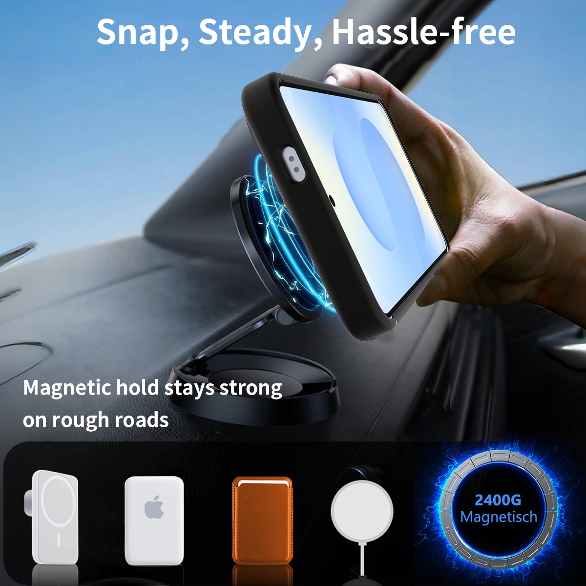 Samsung Galaxy S24 Magnetisch hoesje met standaard Zwart