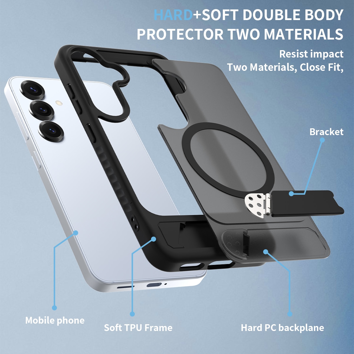 Samsung Galaxy S24 Magnetisch hoesje met standaard Zwart
