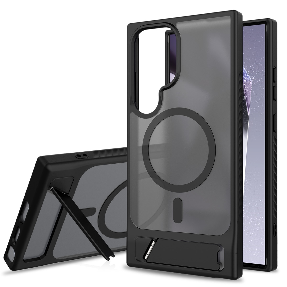 Samsung Galaxy S24 Ultra Magnetisch hoesje met standaard Zwart