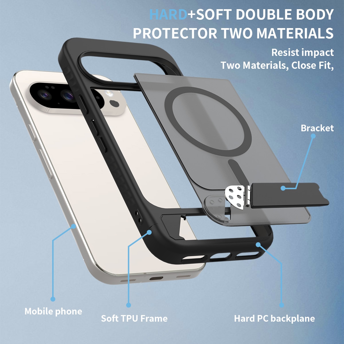 Google Pixel 10 Magnetisch hoesje met standaard Zwart
