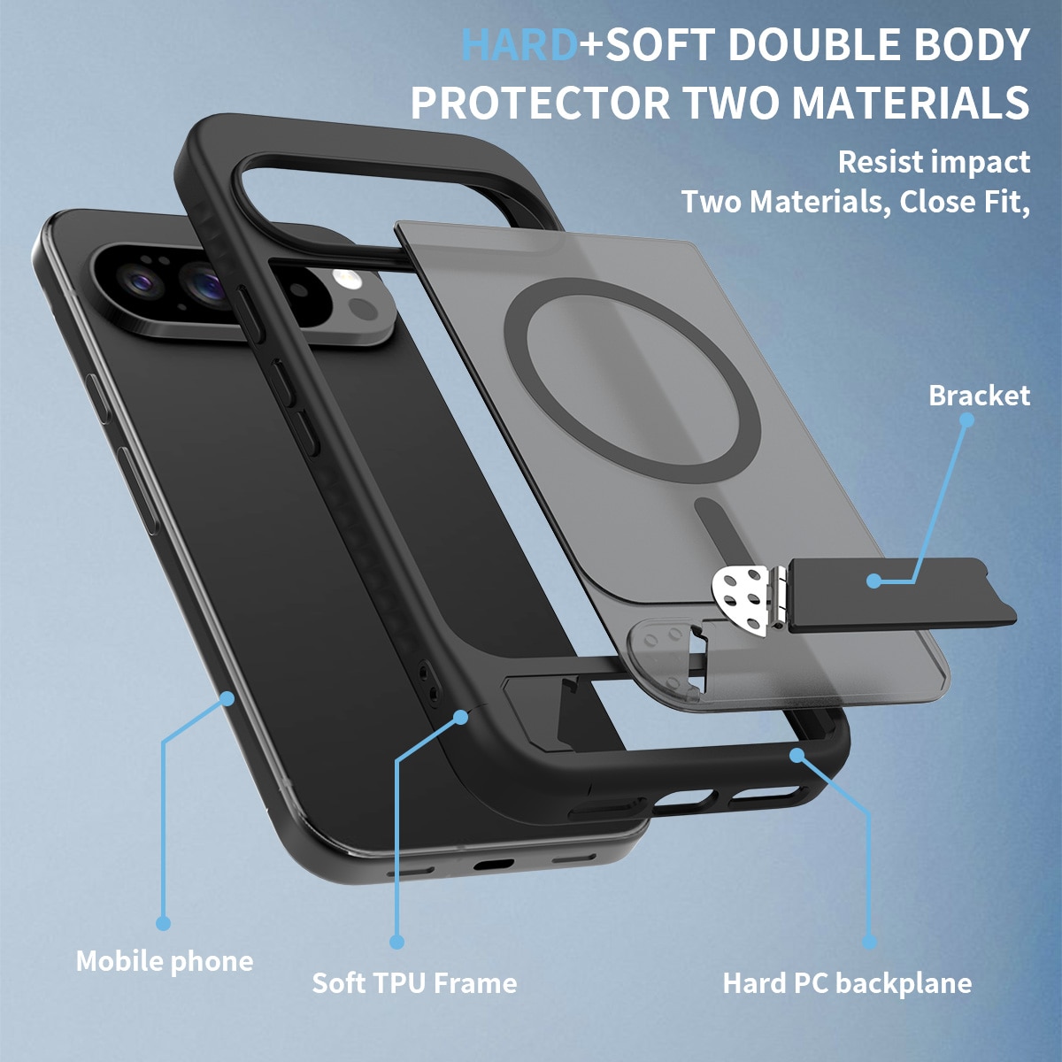 Google Pixel 10 Pro XL Magnetisch hoesje met standaard Zwart