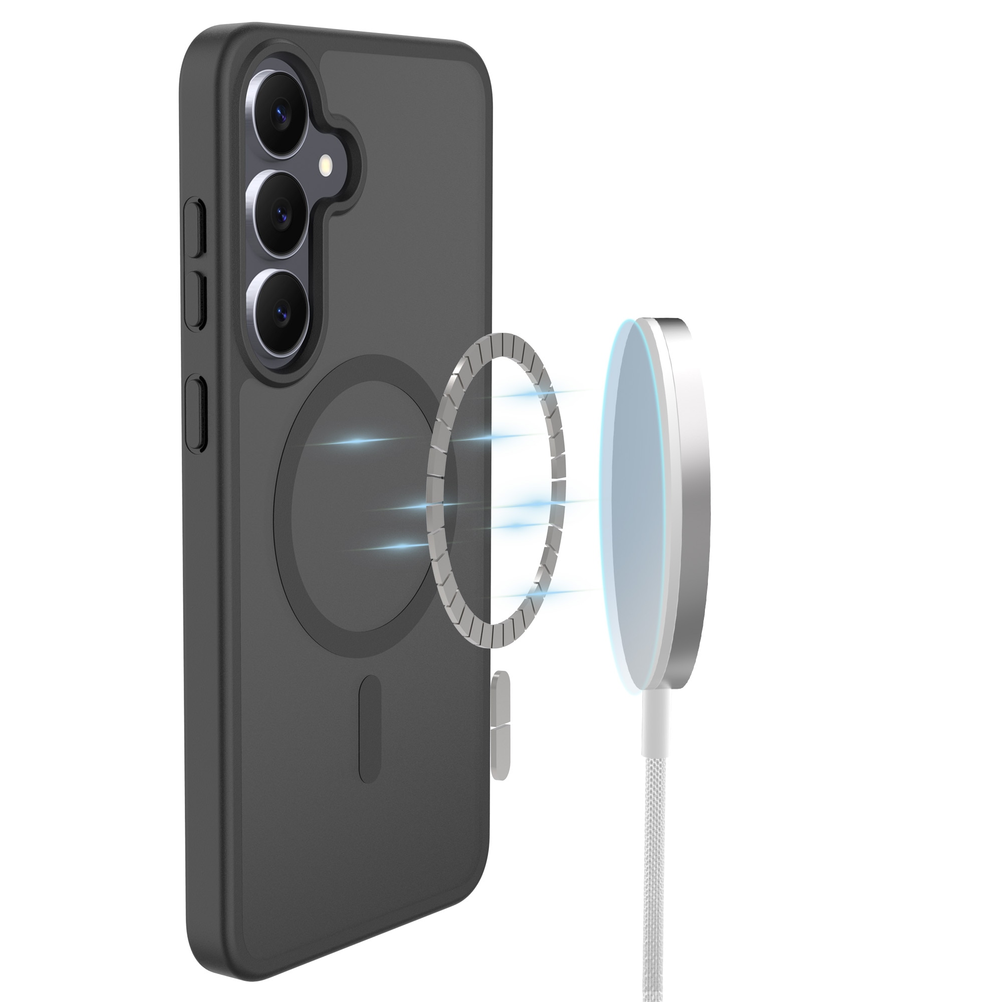 Magnetic Hybrid Hoesje Samsung Galaxy S25 FE Frosted Black