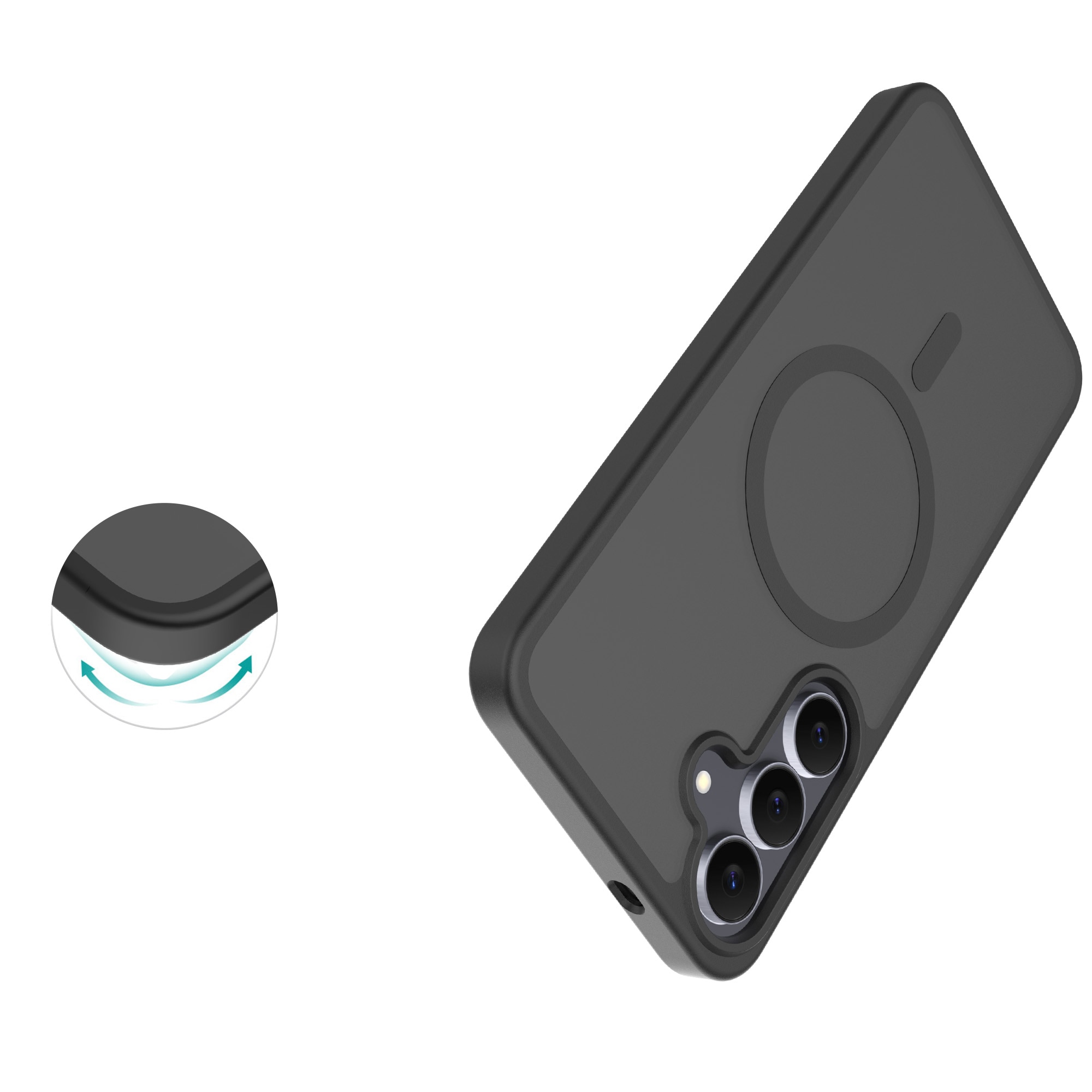 Magnetic Hybrid Hoesje Samsung Galaxy S25 FE Frosted Black