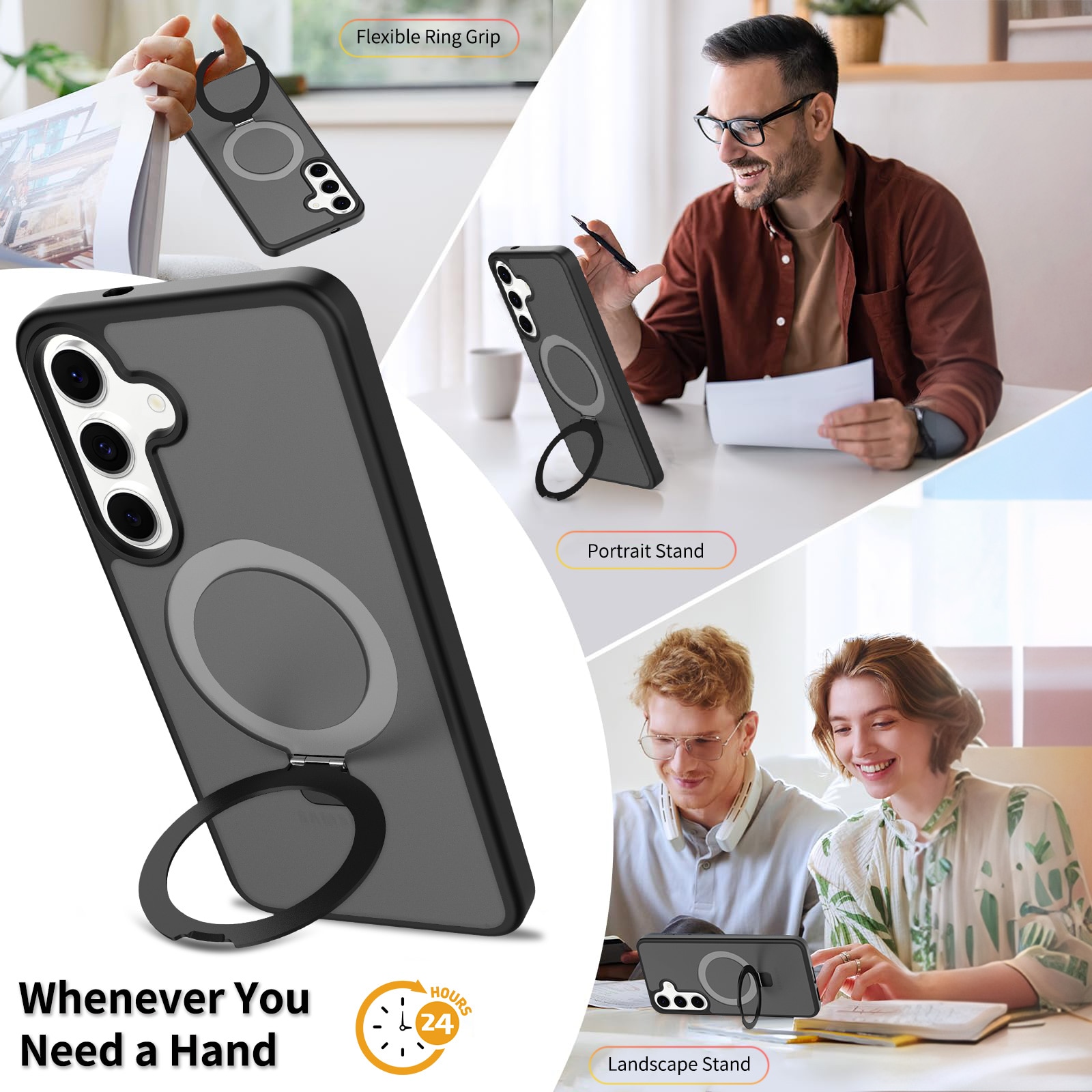 Samsung Galaxy S25 FE Hybridcase Magnetic Ring Zwart