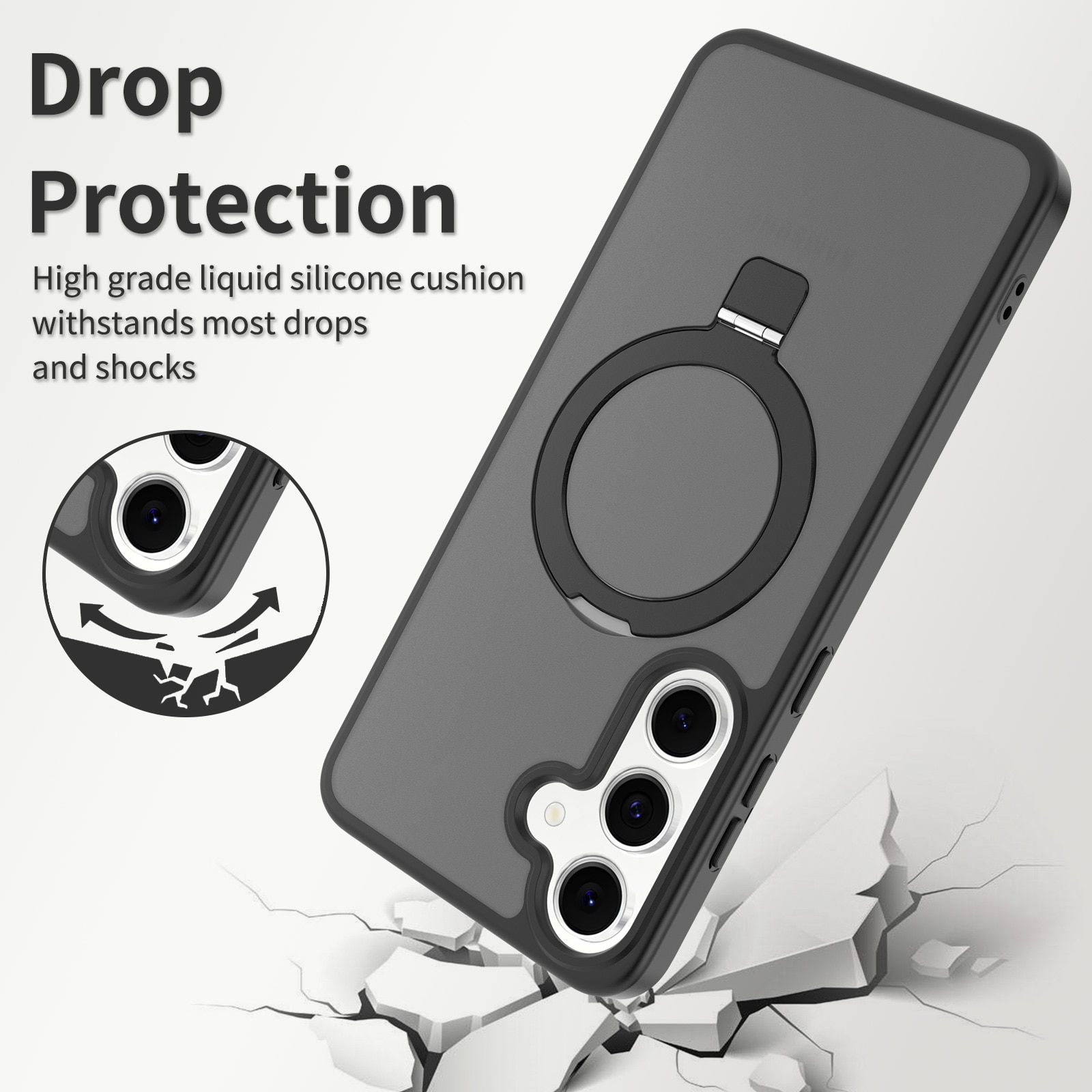 Samsung Galaxy S25 FE Hybridcase Magnetic Ring Zwart